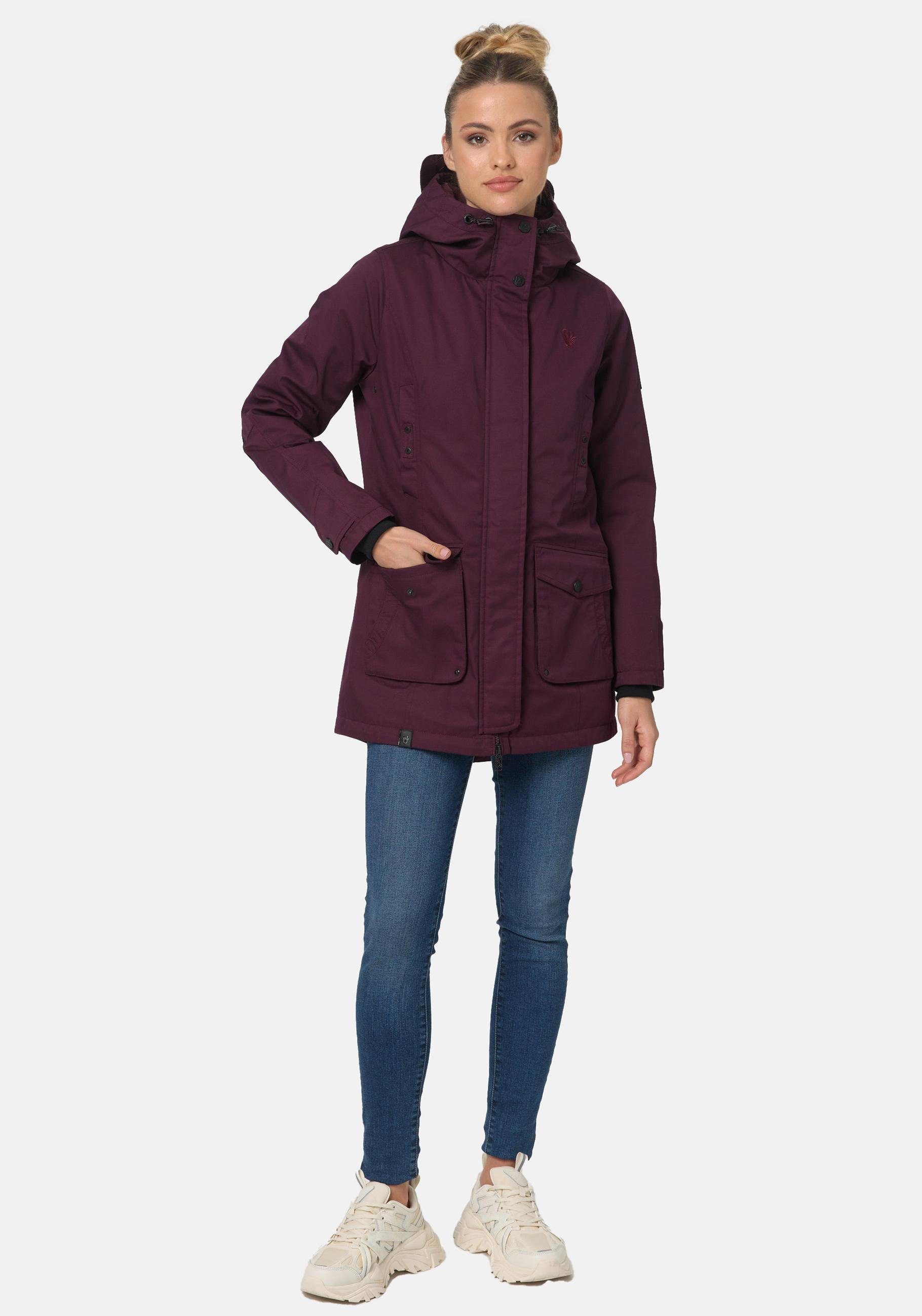 Navahoo Parka Brinjaa Modischer Winter Kurzmantel mit zahlreichen Taschen