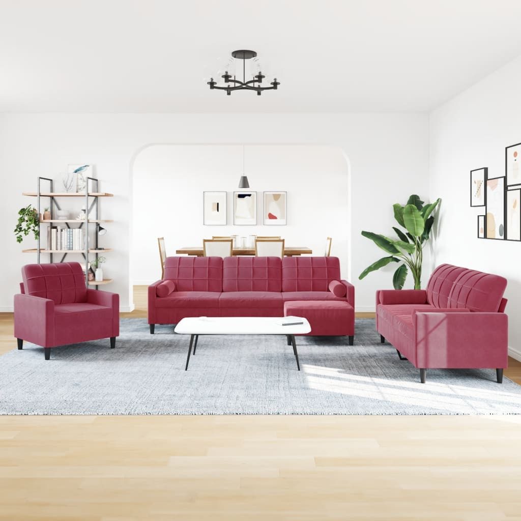 vidaXL Sofa 4-tlg. Sofagarnitur mit Kissen günstig online kaufen