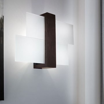 etc-shop Wandleuchte, Leuchtmittel nicht inklusive, Wandlampe mit Holz Design Wandleuchten Wohnraumleuchte Holz