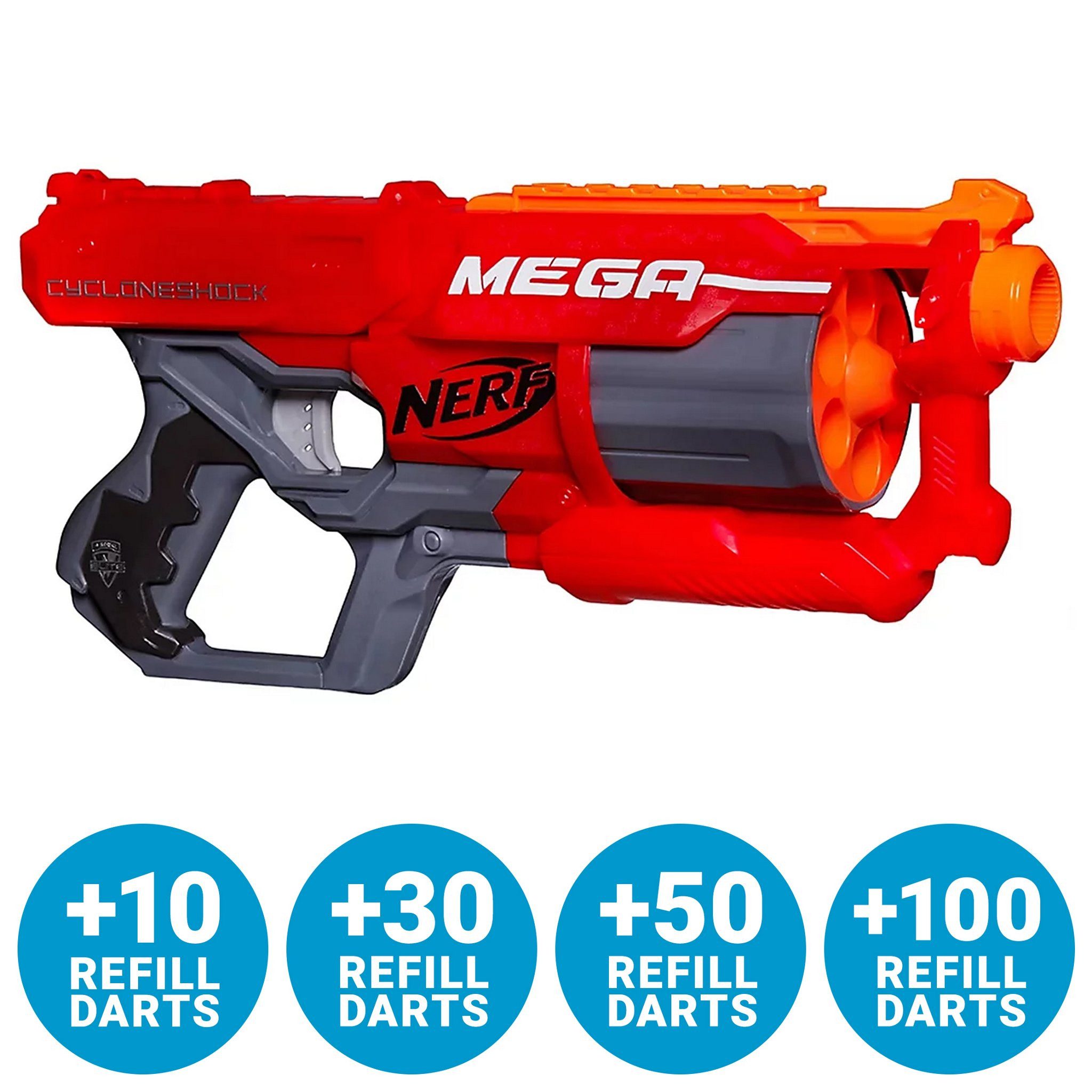 Blaster NERF - MEGA CycloneShock mit zusätzlichen Darts