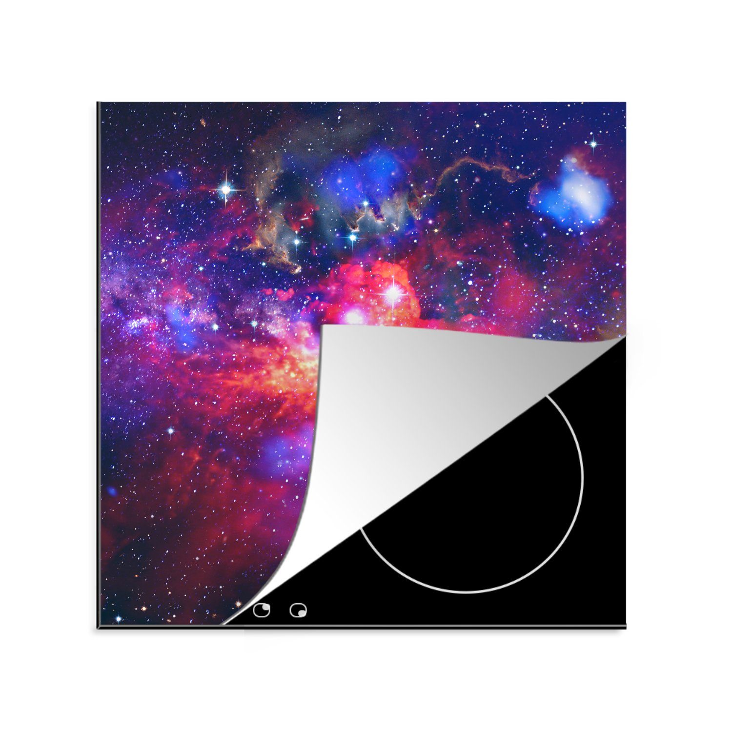 MuchoWow Herdblende-/Abdeckplatte Weltraum - Sterne - Kosmos, Vinyl, (1 tlg), 78x78 cm, Ceranfeldabdeckung, Arbeitsplatte für küche