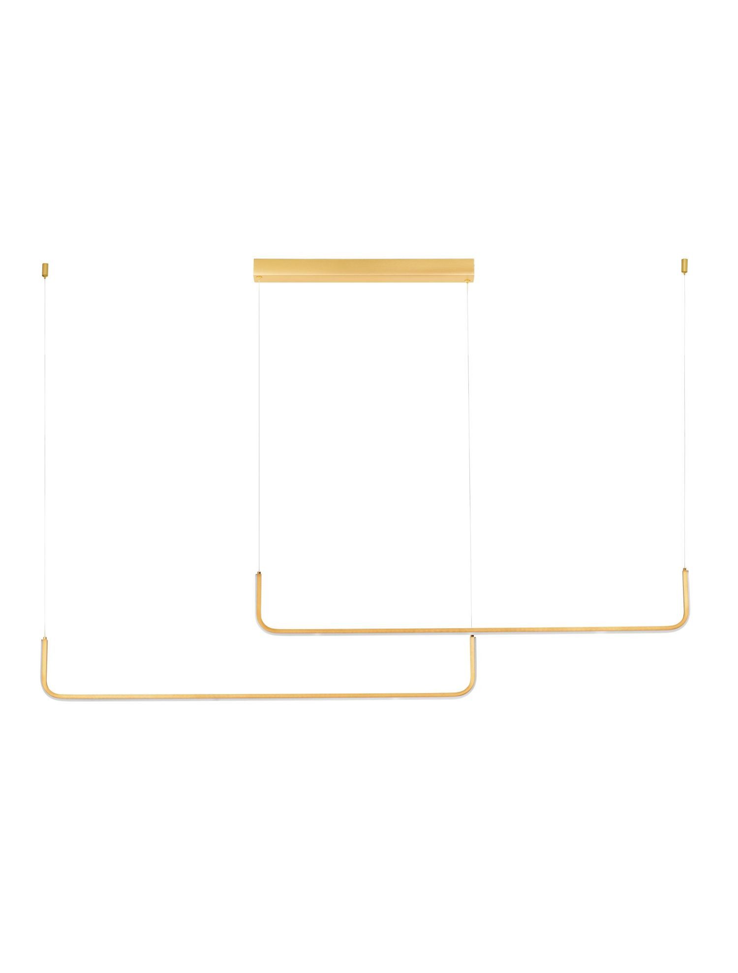 Licht-Erlebnisse Pendelleuchte RONAN, LED fest integriert, Warmweiß, LED Hängelampe in Gold 150 cm lang warmweiß 3000 K 2-flammig