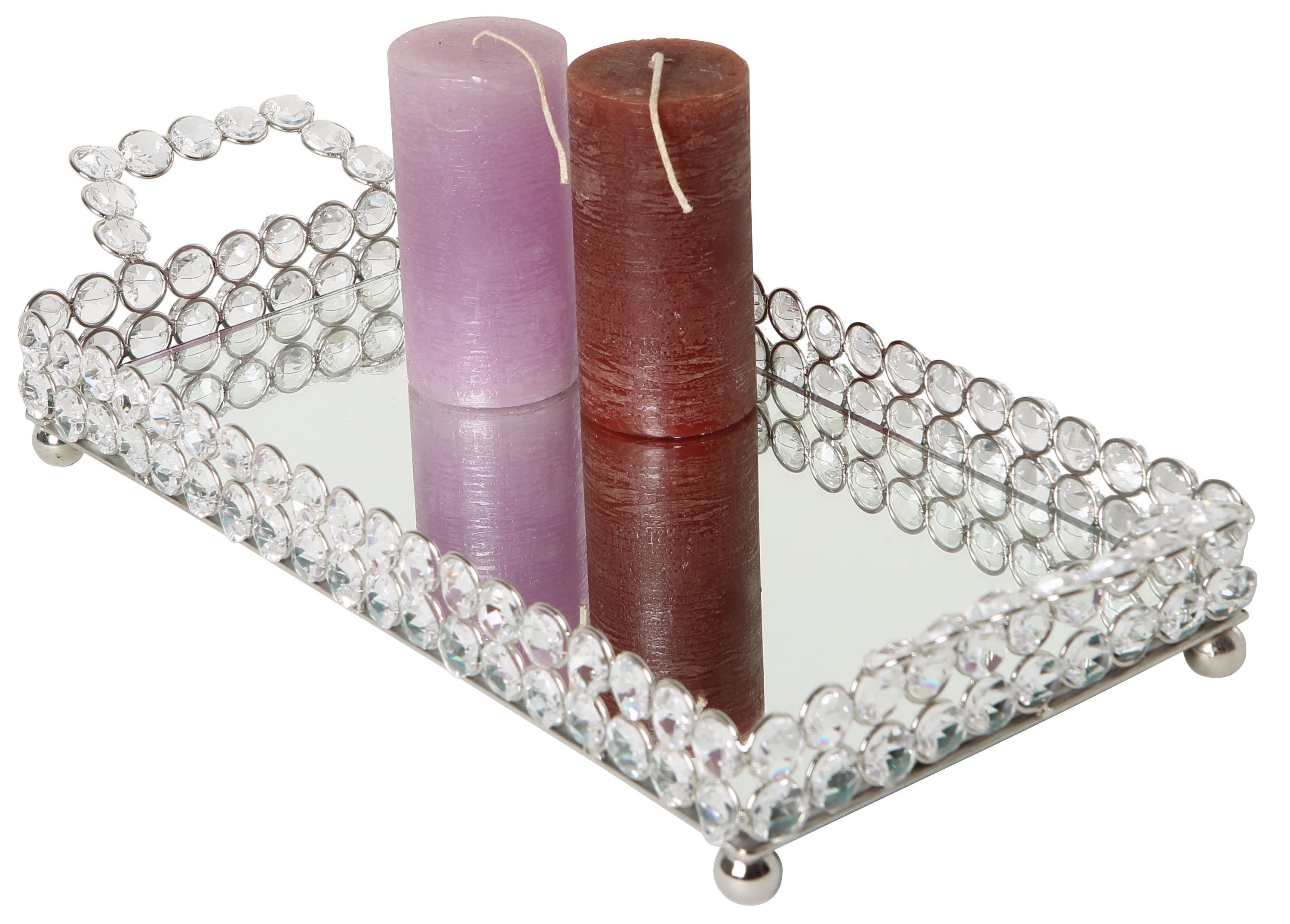 ARTRA Dekoschale Kristallschale Tablett "Vera" Alu Dekoration Rechteckig silber (1 St)