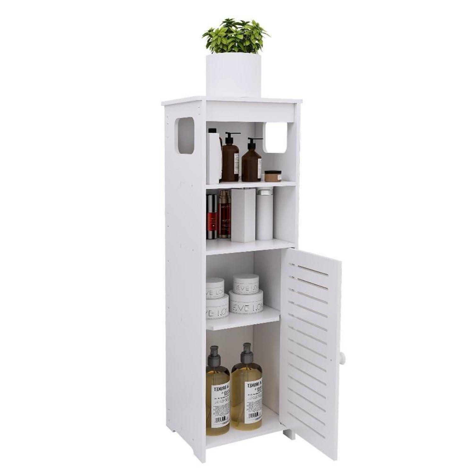 LuxusKollektion Waschbeckenunterschrank Badezimmerschrank mit Standfuss 30x30x82cm Weiss (1-St)