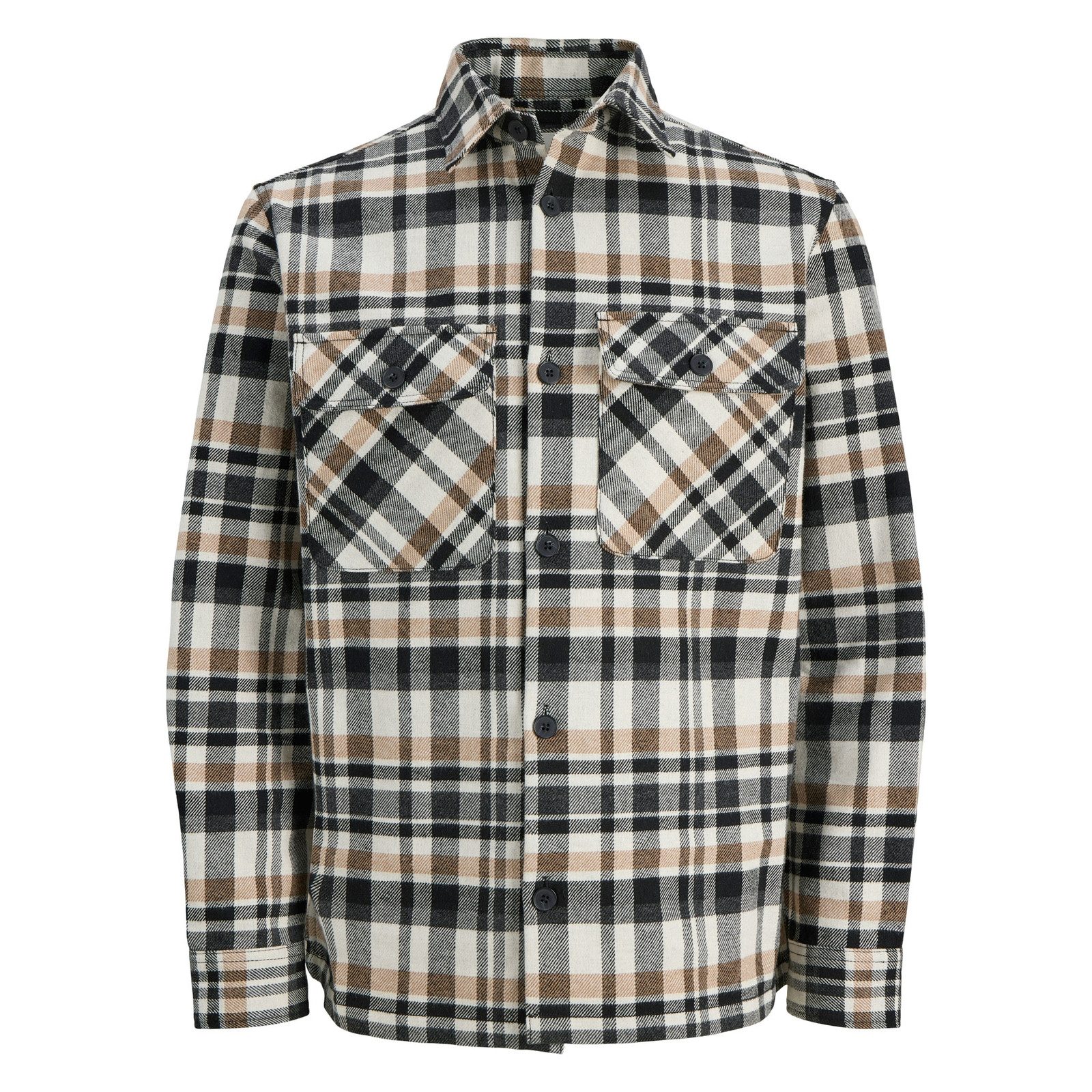 Jack & Jones Langarmhemd JPRRAYLE Melange Check L/S Overshirt SN mit Karomuster