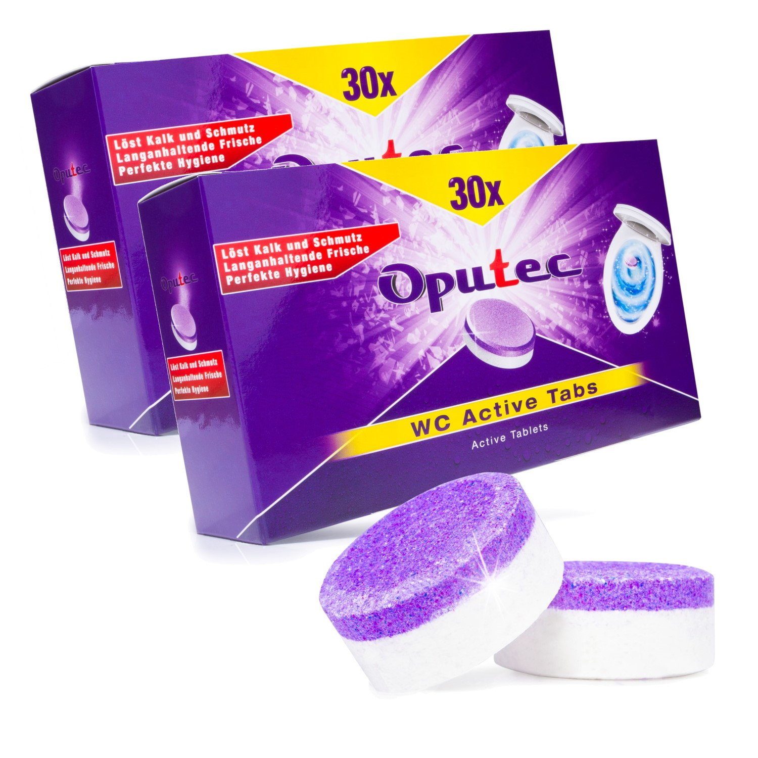 Oputec 60x WC Active Toiletten Tabs: & Urinalen von WCs, Reinigung WC-Reiniger (Spar-Set) Zur