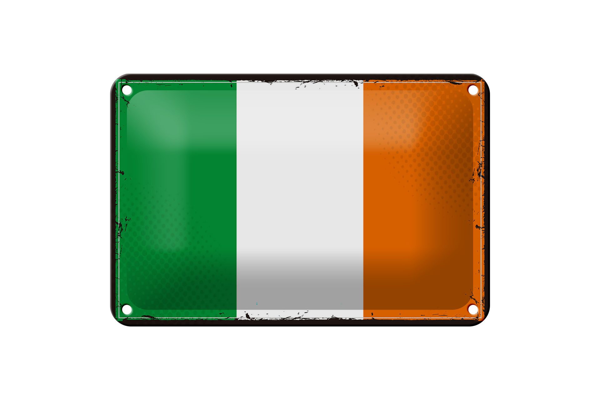 Femer GmbH Metallschild Flagge Irlands 18x12cm Retro Flag of Ireland, (1 St), gewölbte Oberfläche, abgerundete Ecken, umgeschlagene Kanten