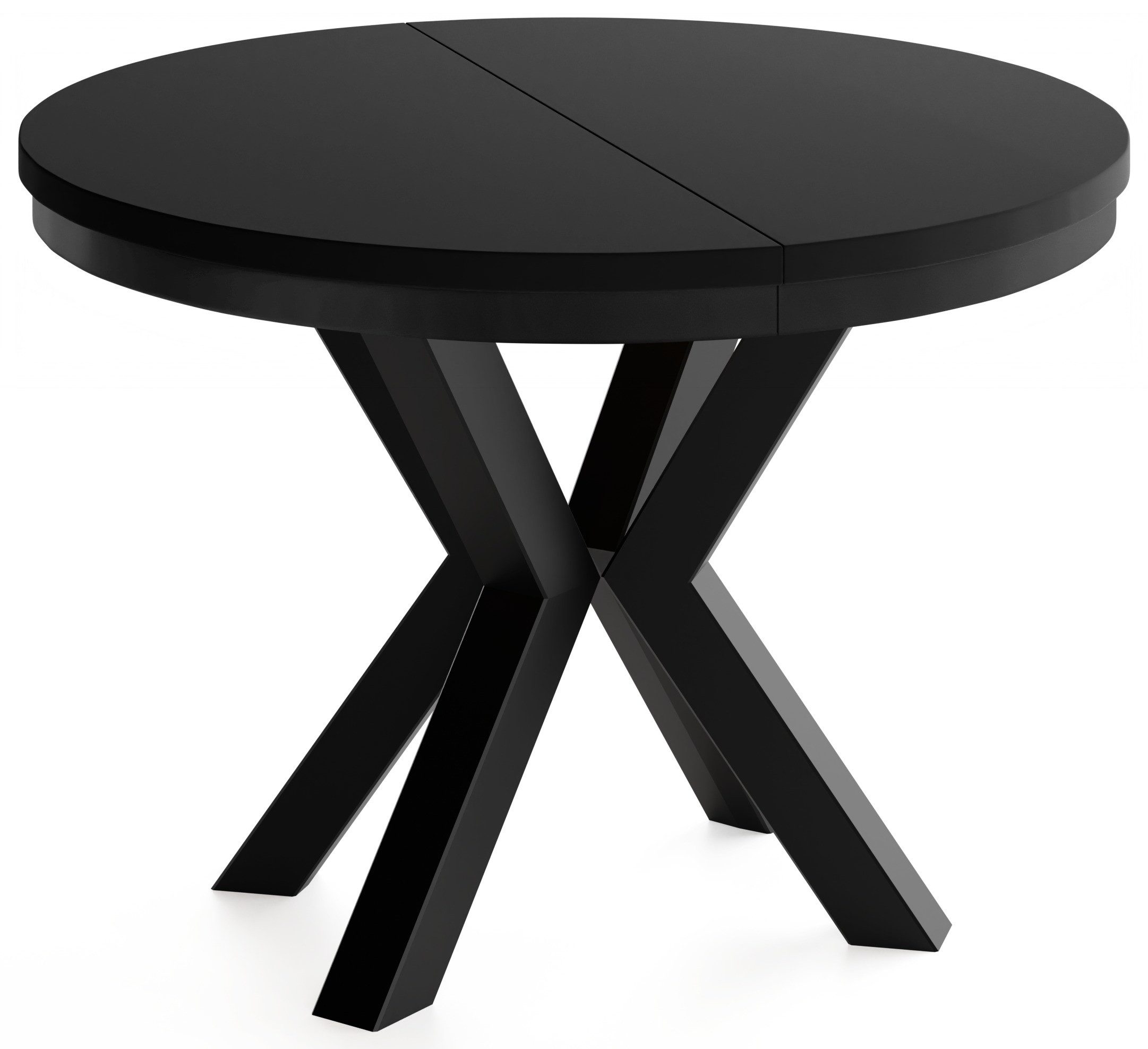 WFL GROUP Esstisch Clara im Loft-Stil rund ausziehbar mit schwarzen Metallbeinen (MADE IN EU, erhältlich in zwei Größen – 100/120 cm, ausziehbar auf 180/200 cm), platzsparender Industrial Tisch in Holzoptik für Wohnzimmer oder Küche