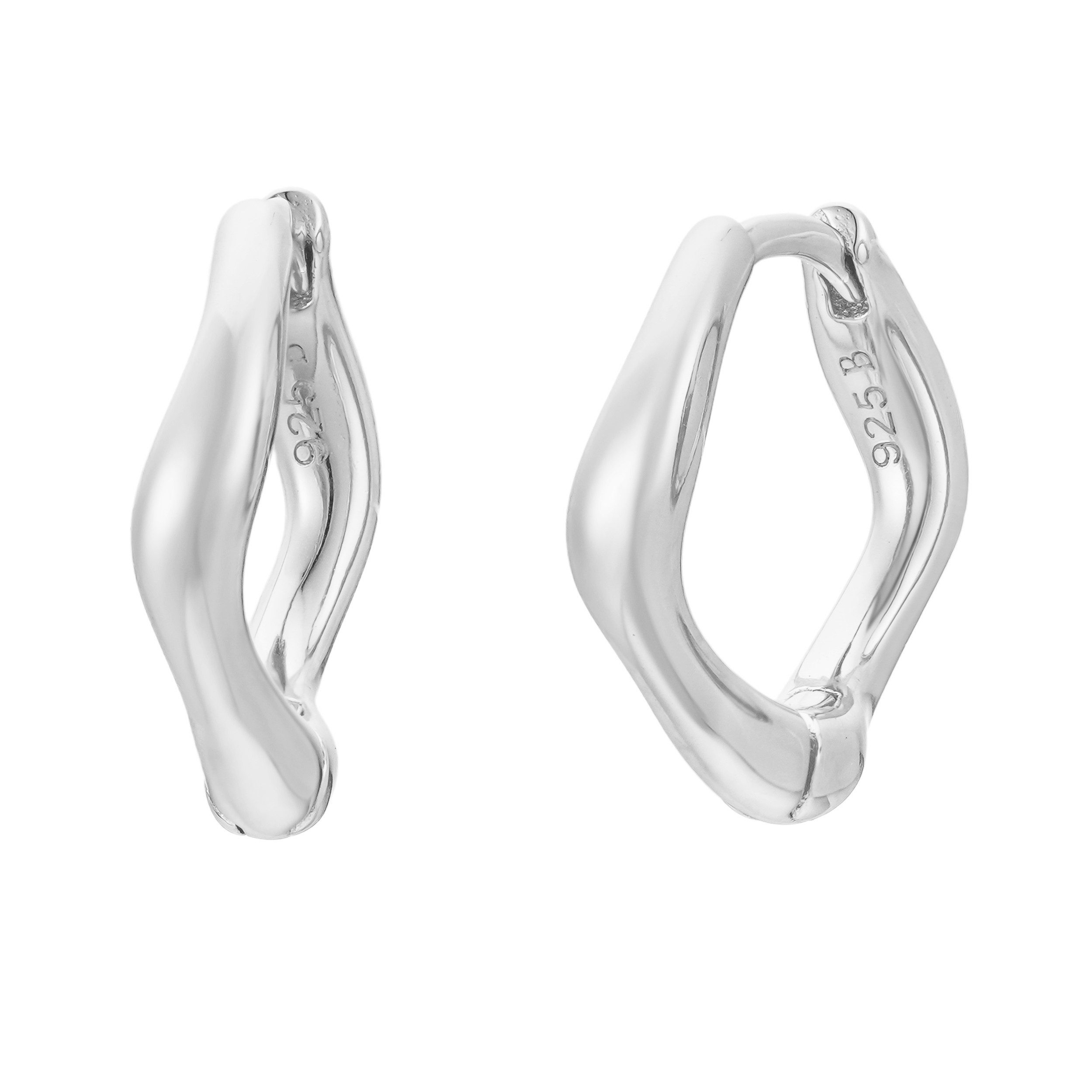 Brandlinger Paar Creolen Ohrringe Grenoble (groß), Silber 925 vergoldet, organisch geschwungene Creolen