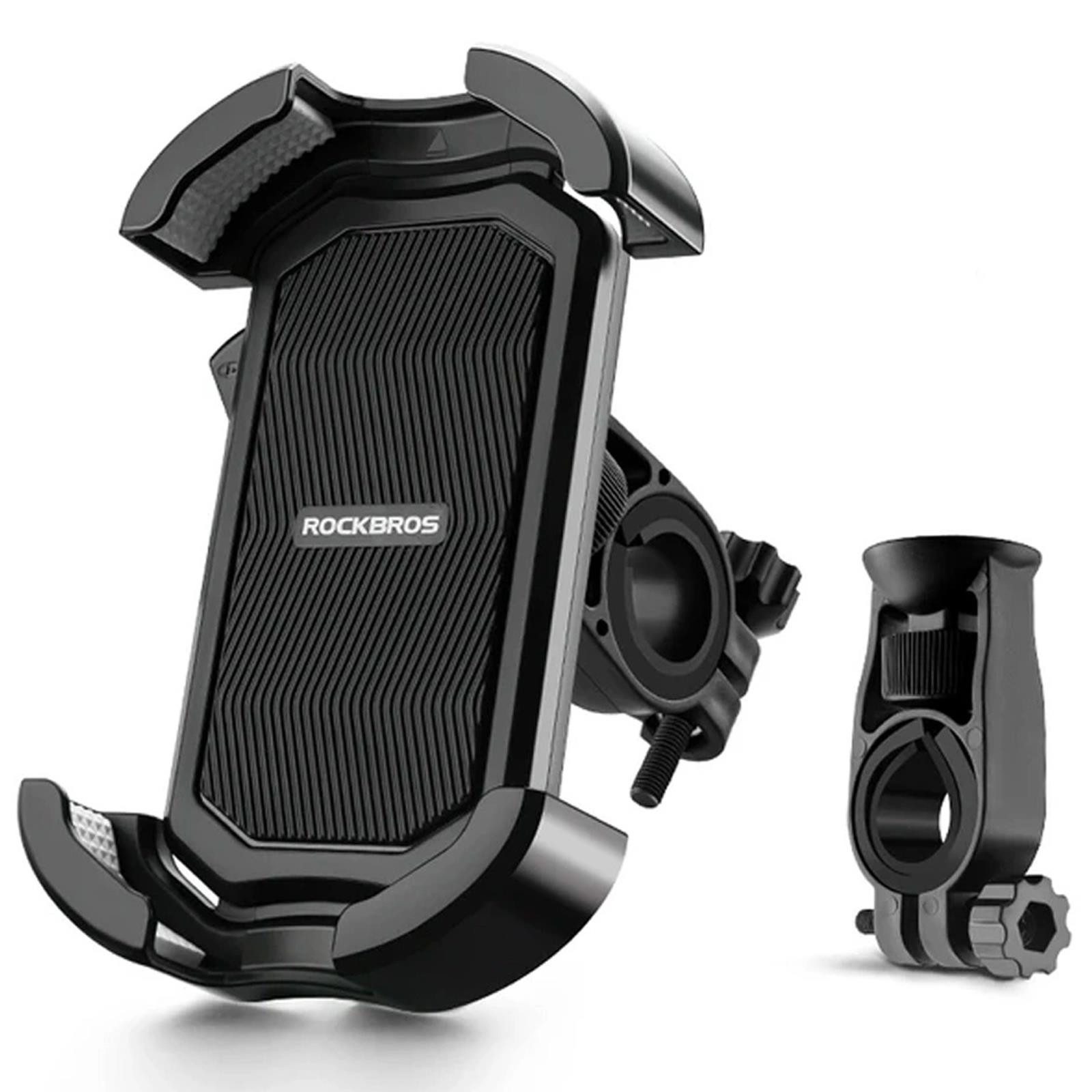 ROCKBROS Handy-Halterung Universal Lenker 2 Haltepunkte, (bis 6,8 Zoll, Smartphone Lenker Fahrrad Halterung Handy Halter für Motorrad)