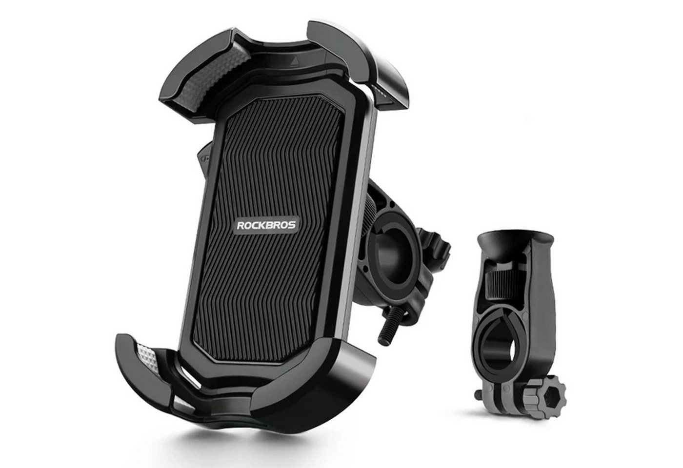 ROCKBROS Handy-Halterung Universal Lenker 2 Haltepunkte, (bis 6,8 Zoll, Smartphone Lenker Fahrrad Halterung Handy Halter für Motorrad)