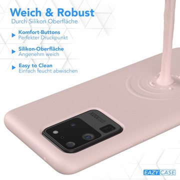 EAZY CASE Handyhülle Premium Silikon Case für Samsung Galaxy S20 Ultra 6,9 Zoll, Silikon Schutzhülle mit Kameraschutz kratzfest Cover Rosa / Altrosa
