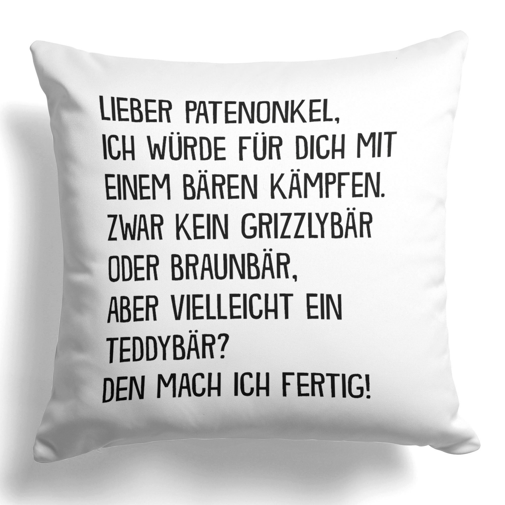 22Feels Dekokissen Patenonkel Geschenk Pate Taufpate Geburststag Weihnachten Deko Männer, Deko mit Persönlichkeit