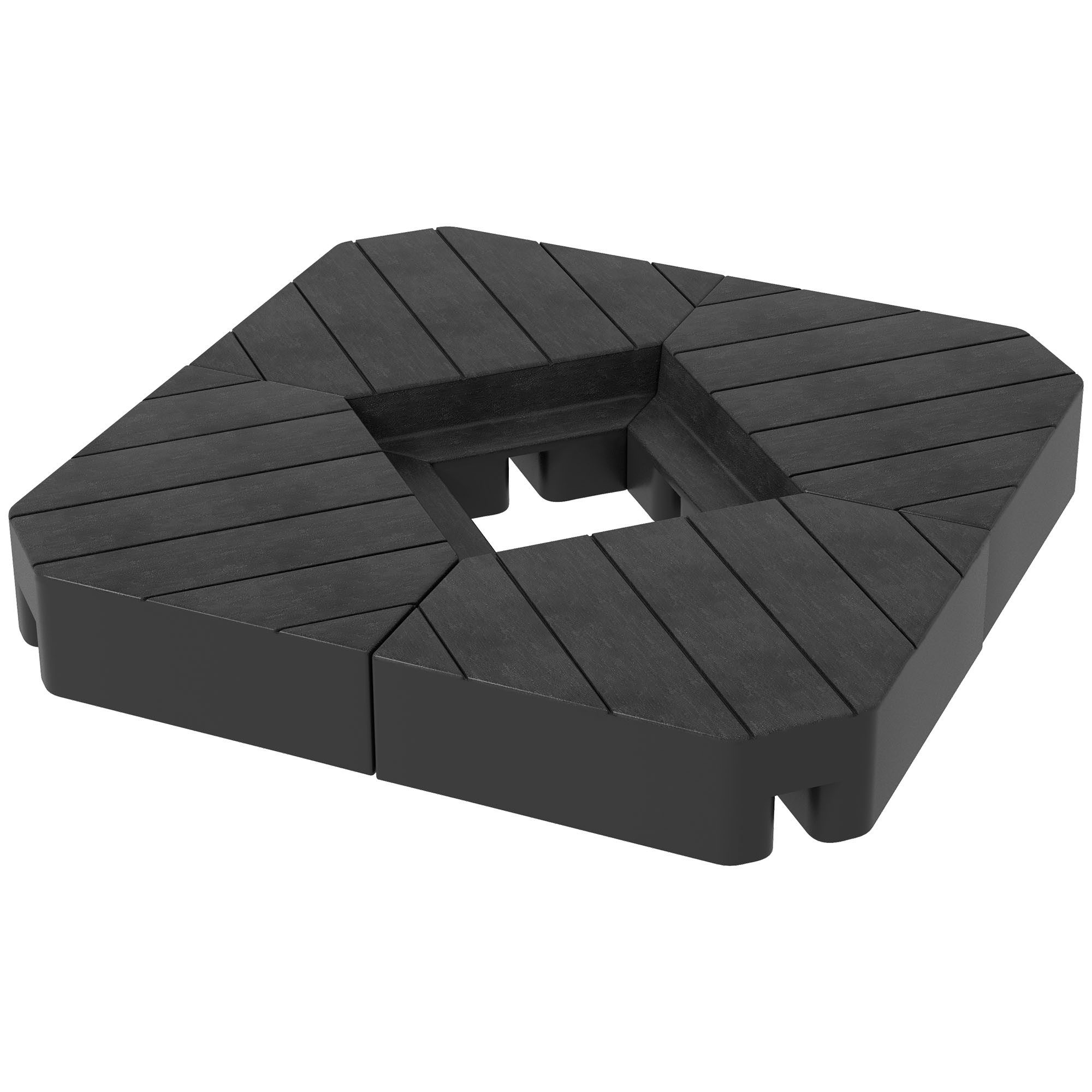 Outsunny Schirmhalter 4-teilig, mit Holzoptik, für günstig online kaufen