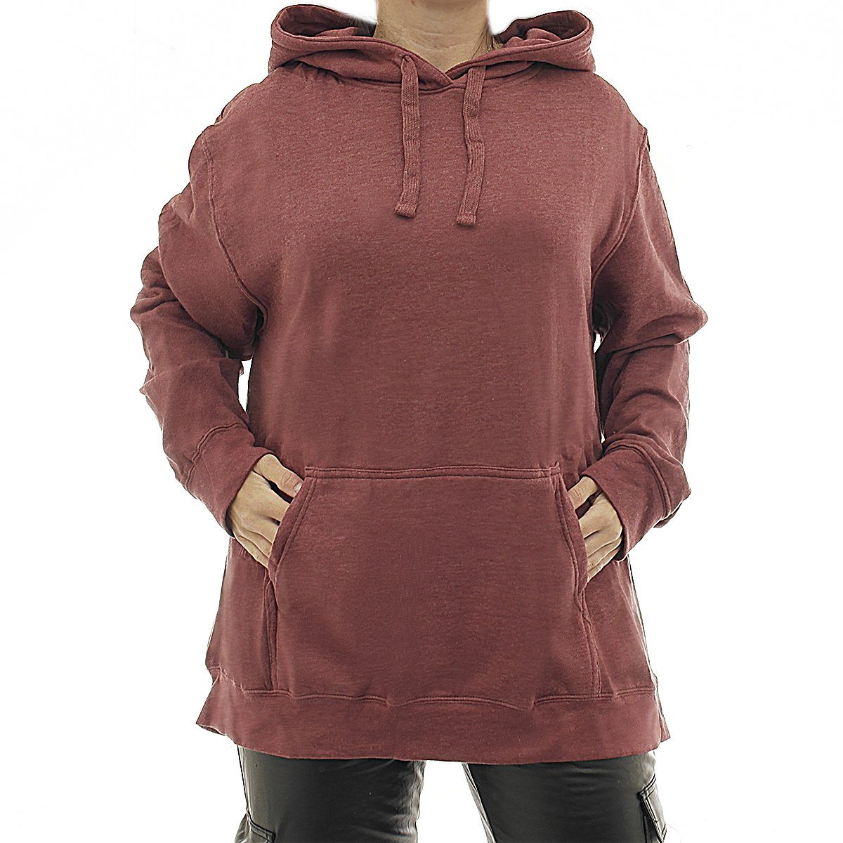 YESET Kapuzenpullover Damen Hoodie warm Vlies Kapuze Pulli Pullover Tasche vorne RN99052 bor bordeaux