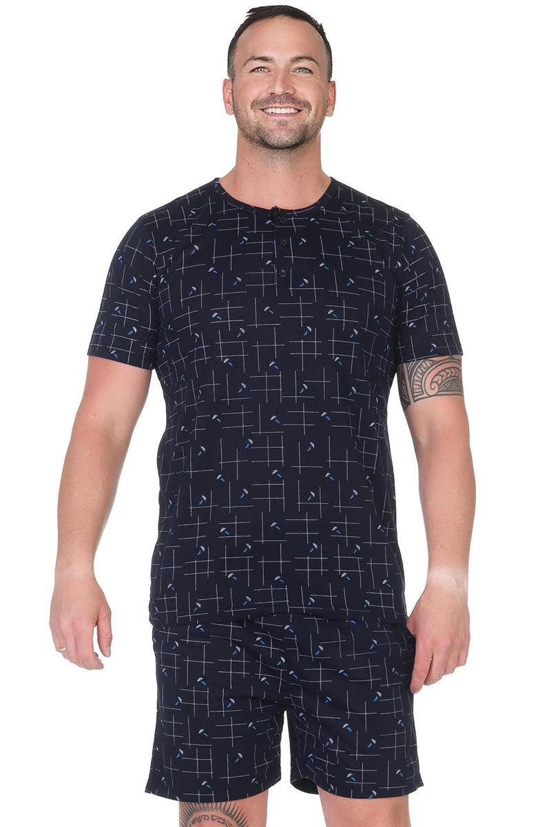 EloModa Capri-Pyjama Herren Pyjama Shorty und T-Shirt Schlafanzug, Gr. M L günstig online kaufen