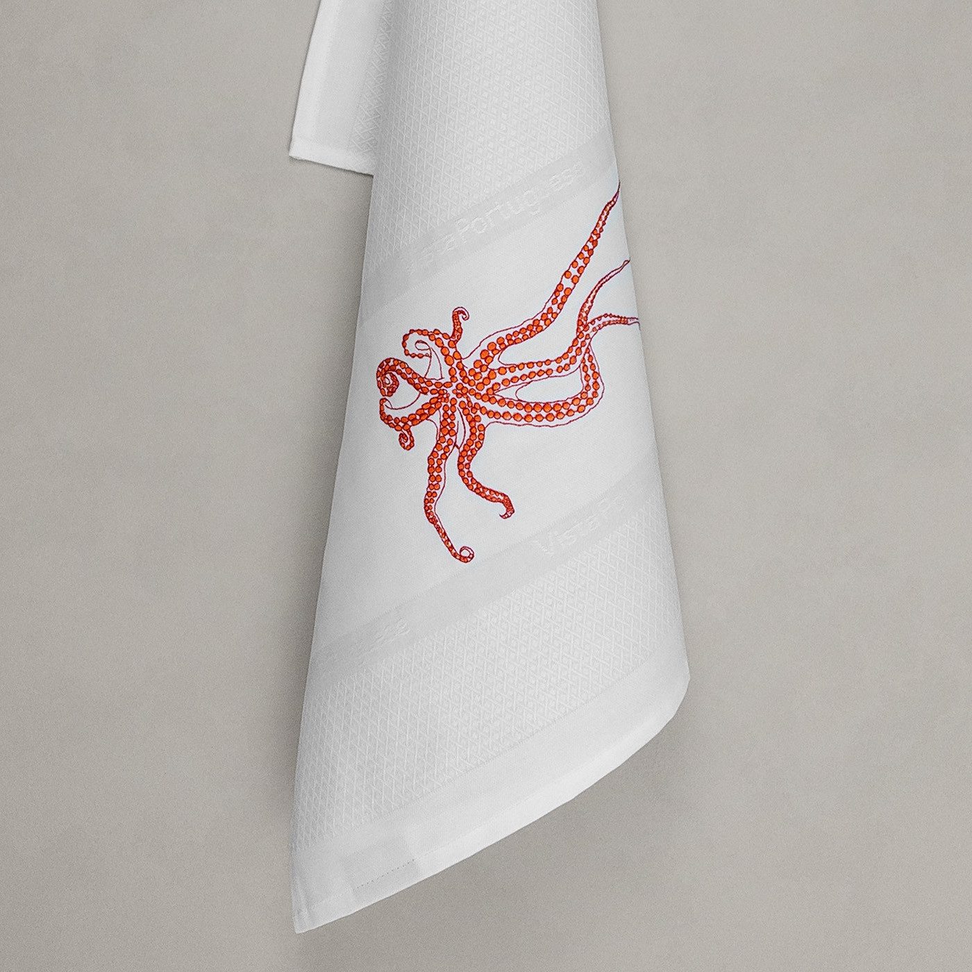 Vista Portuguese Geschirrtuch Oktopus mit exklusiver Stickerei, 100 % Baumwolle