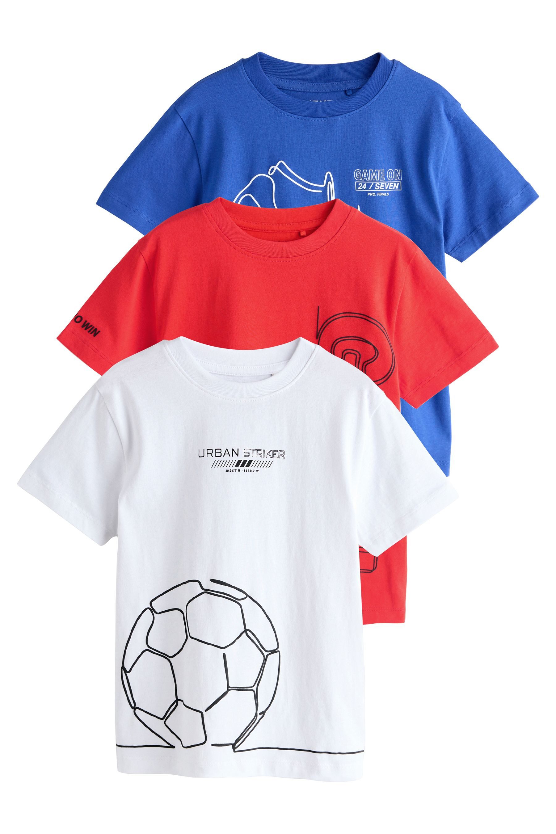 Next Print-Shirt Regular Fit Kurzarm-T-Shirts mit Grafik, 3er-Pack (3-tlg)