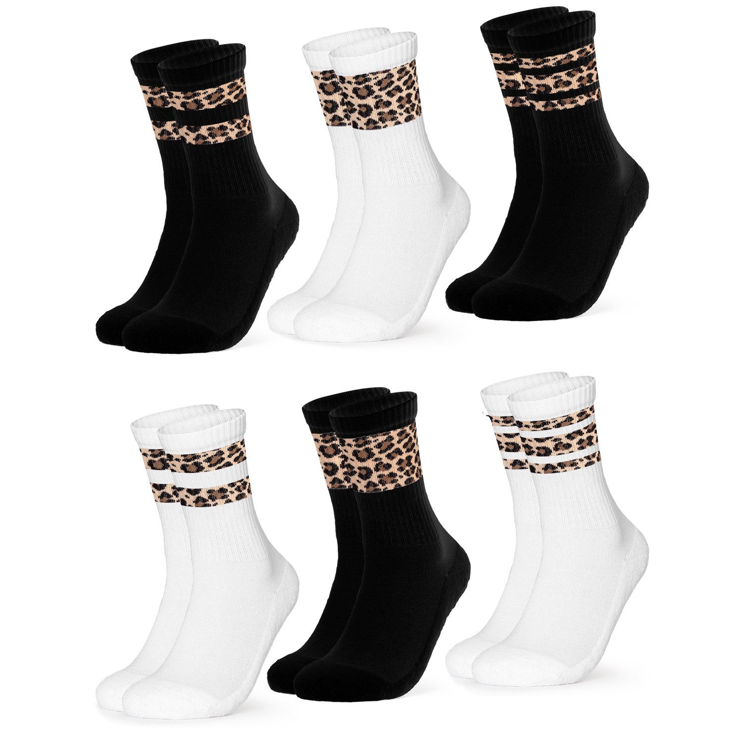 OCCULTO Tennissocken Damen Leoparden Muster Tennis günstig online kaufen
