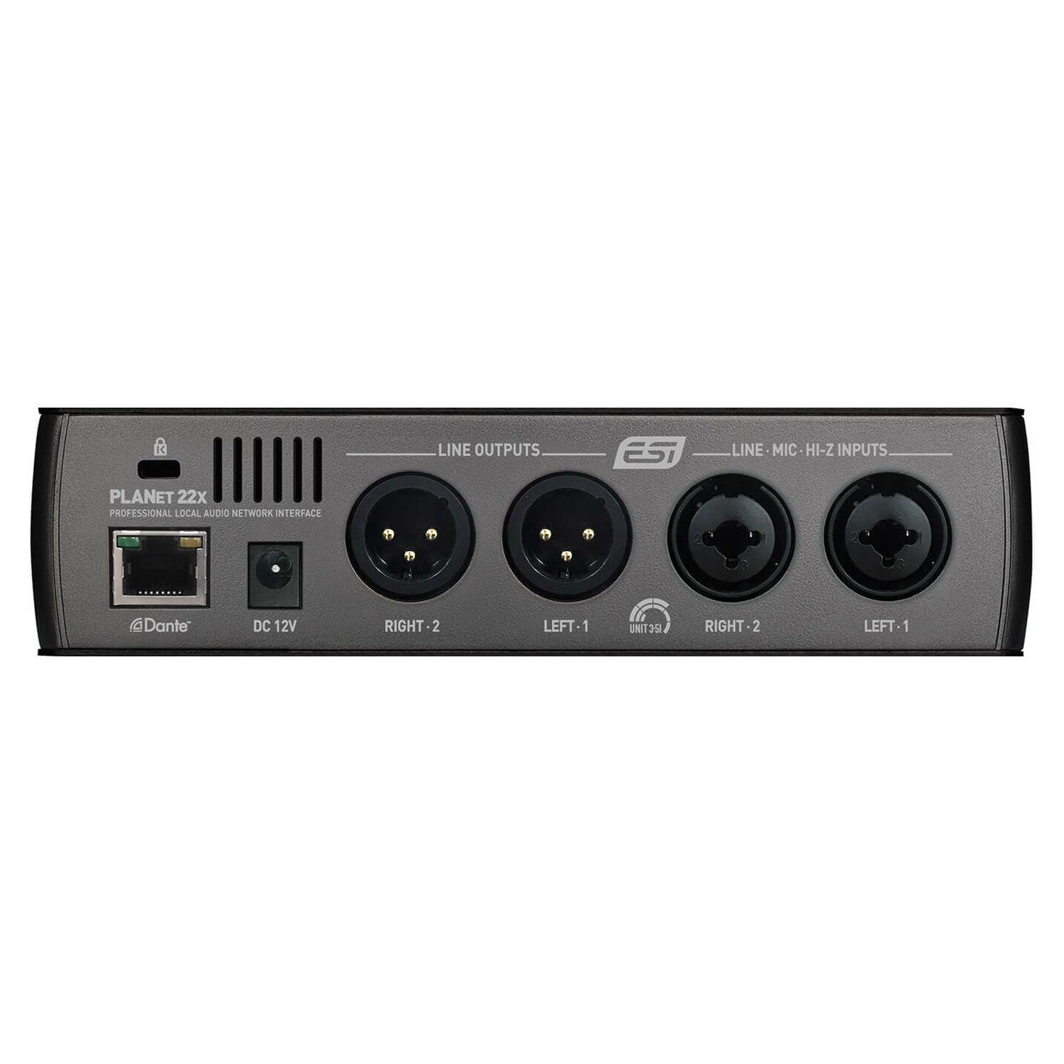 ESI Audio ESI Planet 22x Dante Audio-Interface Digitales Aufnahmegerät (2-kanaliges Dante Audio-Interface)