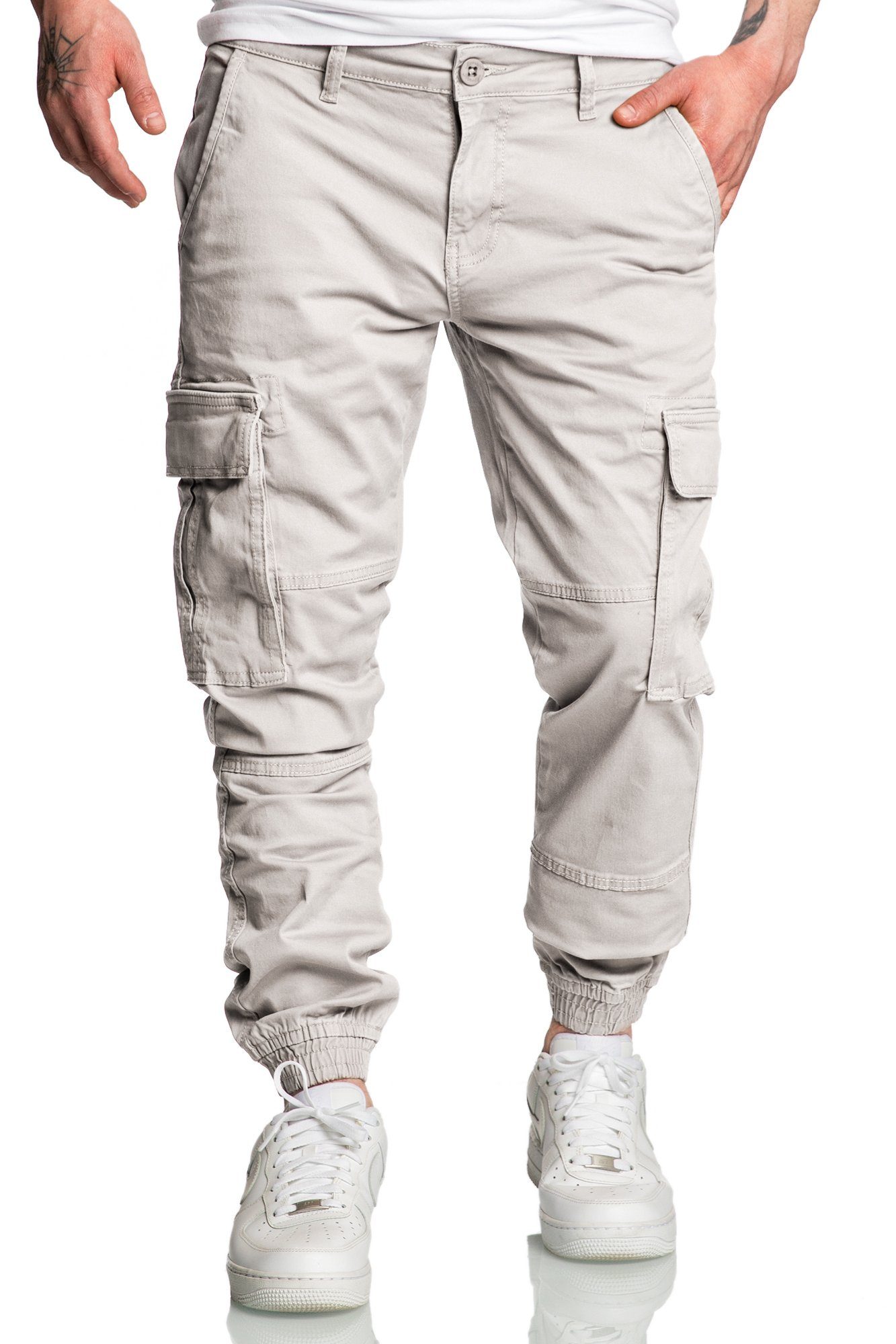 Amaci&Sons Chinohose PLANO Cargo Jogger-Chino Herren Cargo Jogger Chino Jeans Hose