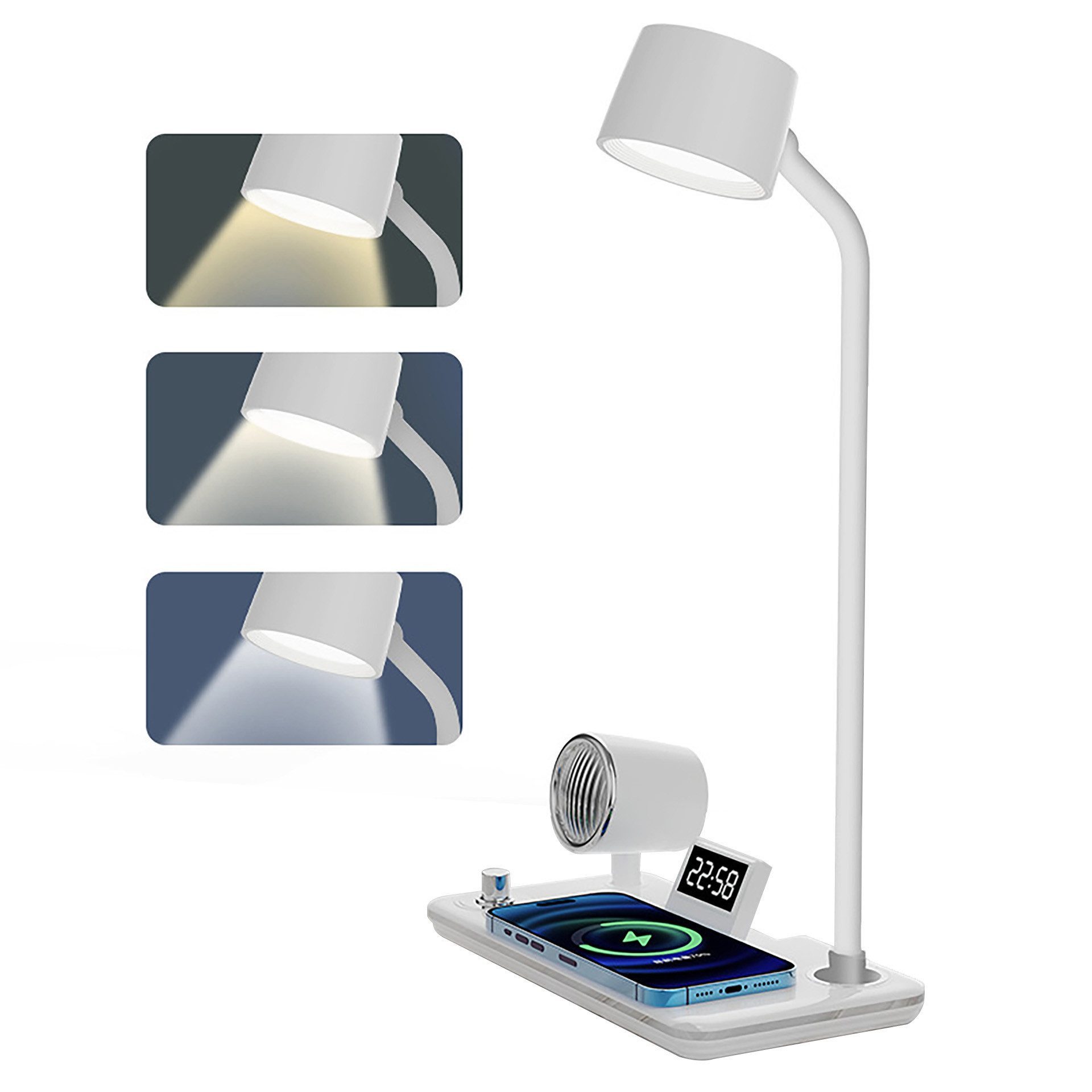 Luckice LED Schreibtischlampe LED Nachttischlampe mit kabellosem Ladegerät, günstig online kaufen