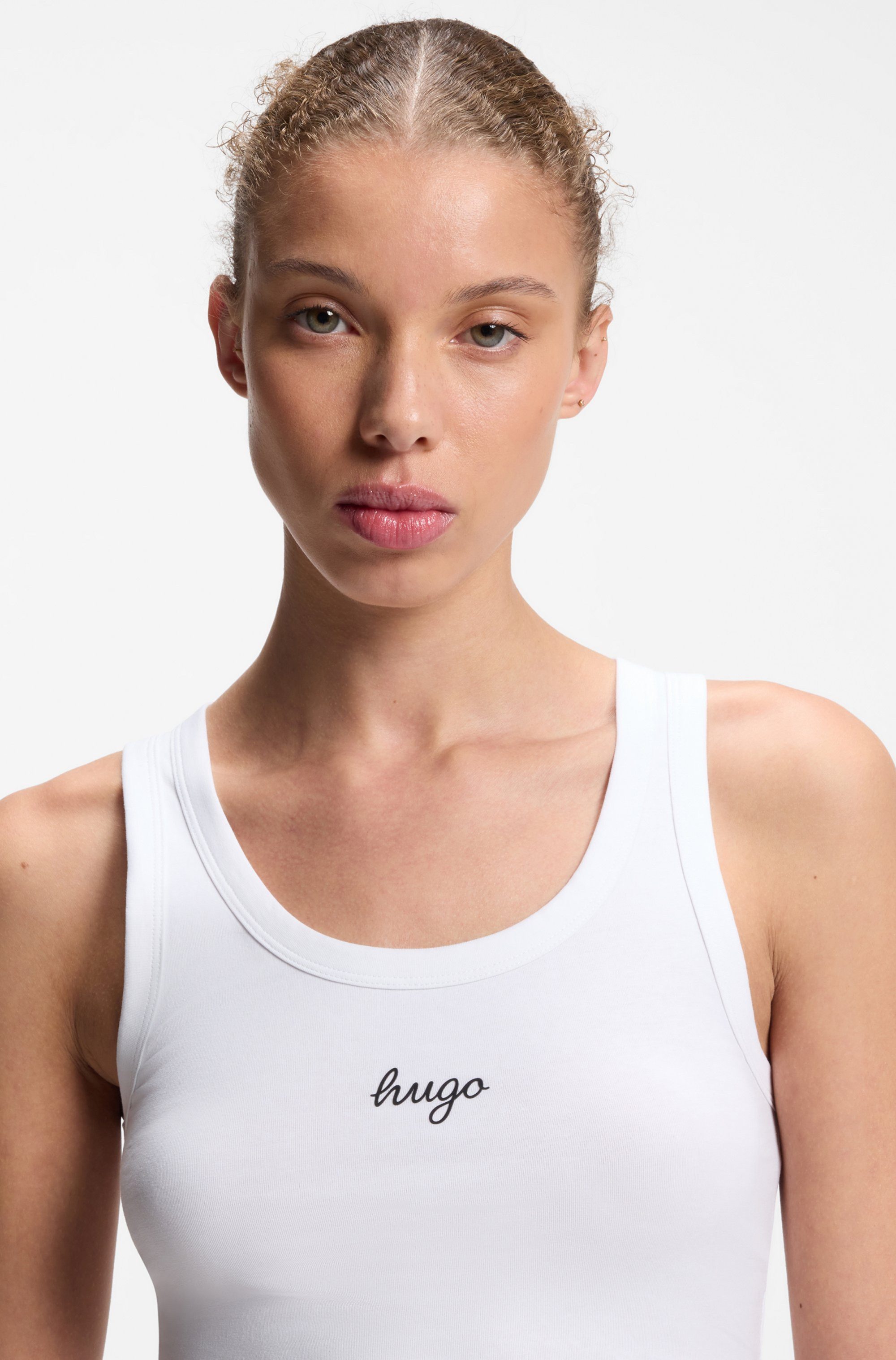 HUGO Tanktop Damatank aus Stretch-Baumwolle, Extra Slim Fit
