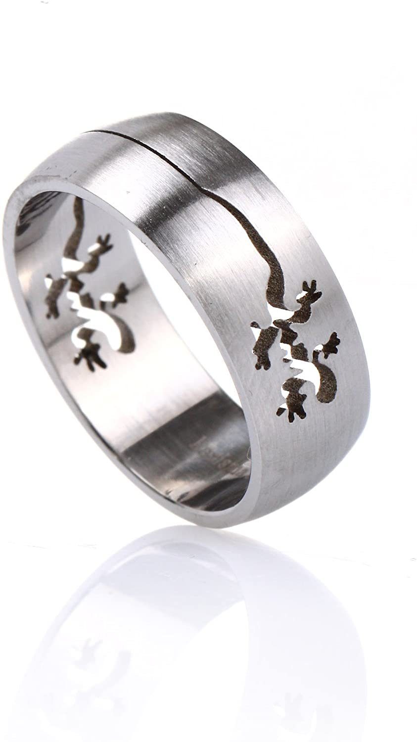 Karisma Trauring Karisma Edelstahl Ring Freundschaftsring Motiv Gecko Unisex, RSS41 - 54 (17.3)