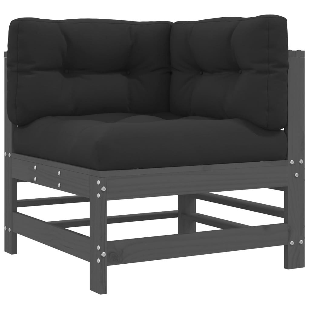 vidaXL Sofaelement Ecksofa mit Kissen Grau günstig online kaufen