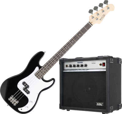Rocktile E-Bass Puncher Preci Style Elektrobass (Bassgitarre inkl. Bass-Verstärker), Combo-Set, inkl. Kabel & Bassverstärker, Mensur: Longscale