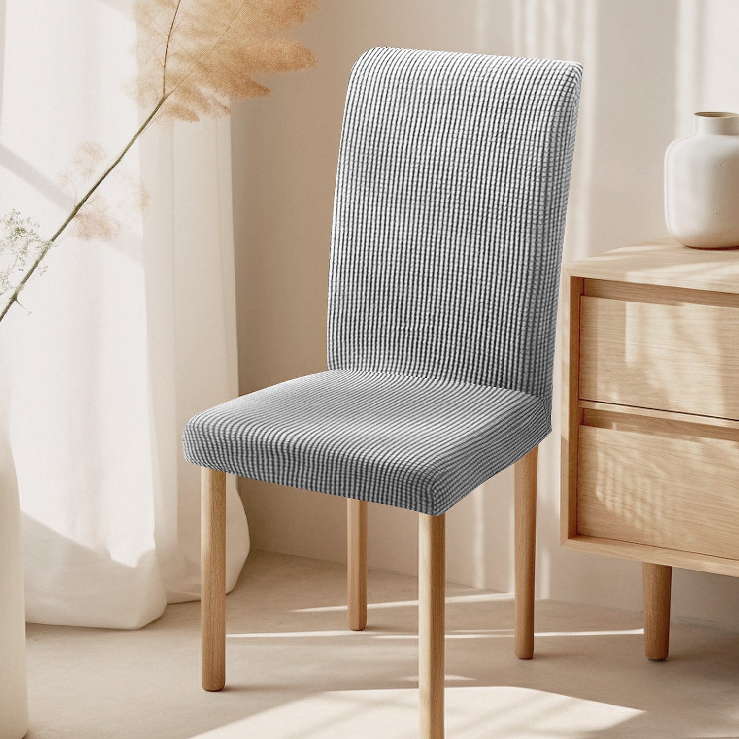 Simloveve Stuhlhusse Stretch-Stuhlhusse in M & L,Schnell abnehmbar Stuhlbezug, für Hotel, Bankett, Restaurant, Haus, Party, Hochzeit, Weihnachten