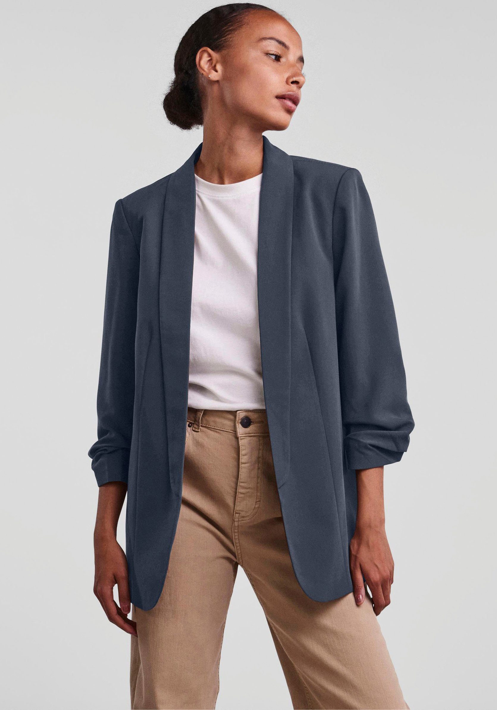 NOOS Ärmel pieces mit PCBOSELLA am Blusenblazer BLAZER Faltendetail Ombre Blue 3/4