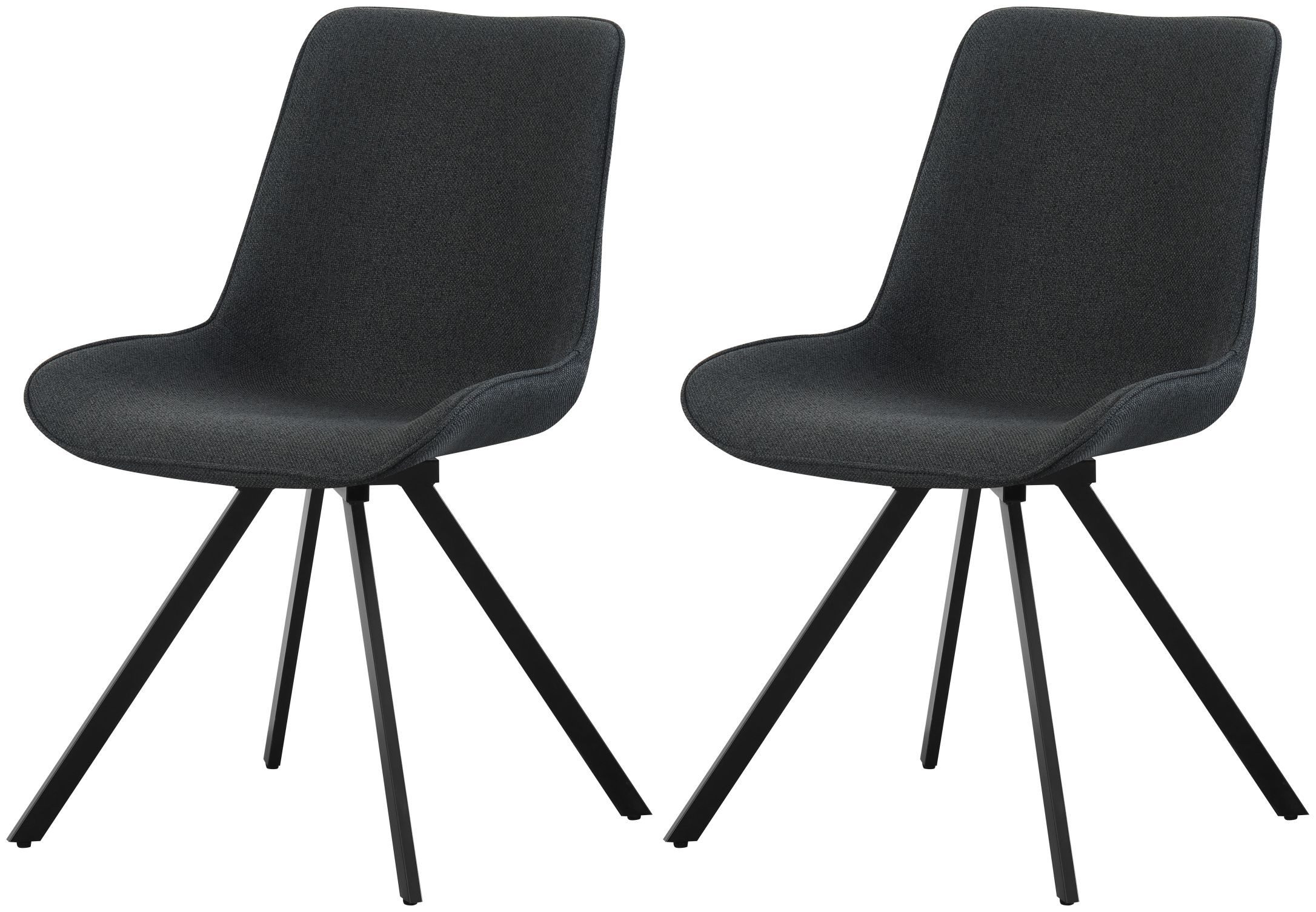 xonox.home Polsterstuhl, Esszimmerstühle aus Webstoff in anthrazit & Metallbeinen 52x85x61 cm