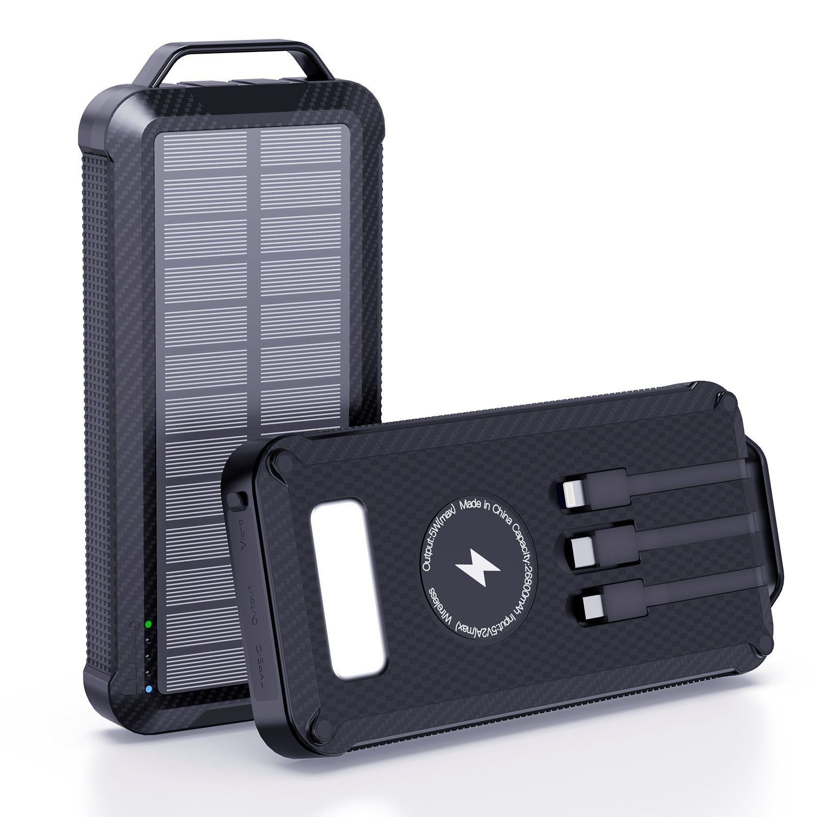 iceagle Wireless Solar Powerbank 26800mAh Wasserdichtes Solar Ladegerät Solar Powerbank AA 26800 mAh