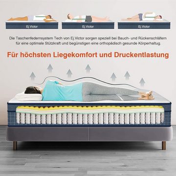 Federkernmatratze Matratze 120x200 Mattress mit Memory Foam Komfort Höhe 26cm, JOEAIS, (Federhöhe: 20cm), Härtegrad H3, 7-Zonen Taschenfederkernmatratze