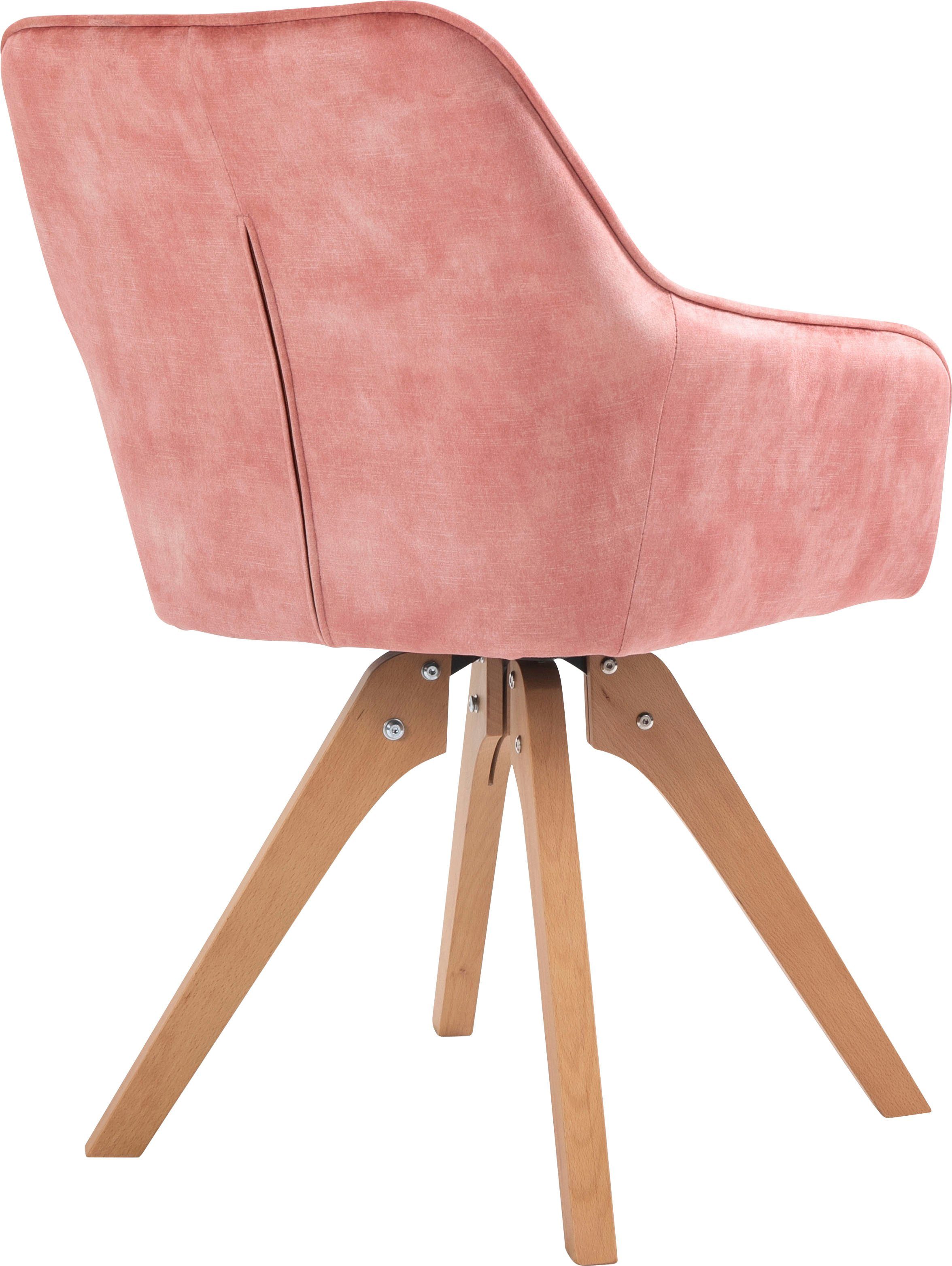 Essgruppe, (5-tlg), Tischbreite Stühle cm, SalesFever drehbar, 180 rosé mit Samtverlours 180°