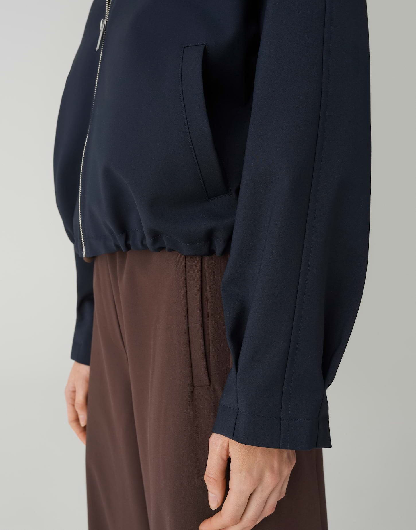 OPUS Blouson HALVI im Baumwoll Mix Lockere Passform, ovaler Schnitt, Langarm, Stehkragen