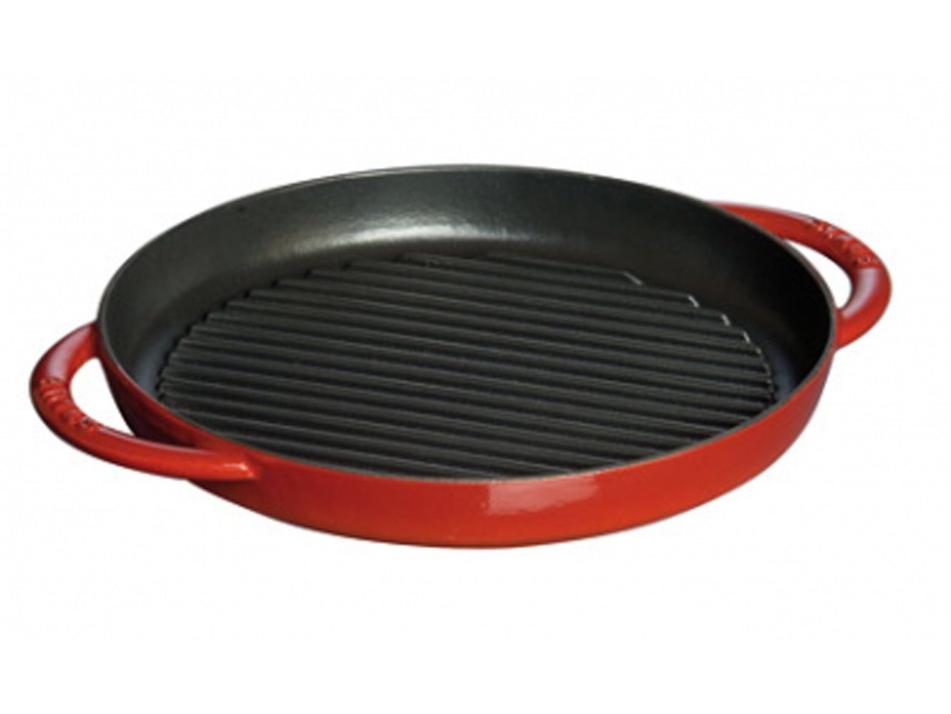 Staub Grillpfanne Staub Grill Pans Pure Grill, 30 cm rund Gusseisen Kirsch- Rot, (1-tlg)