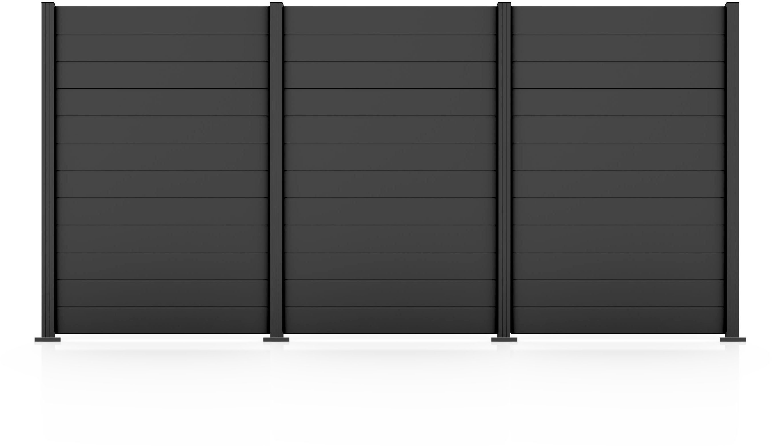 STAKET PRO Gartenzaun Komplettzaun Paneel 150, LxH: 372,6x187 cm, 3 Elemente á 120 cm Breite