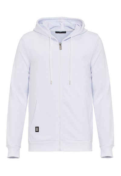 RedBridge Kapuzensweatjacke Premium Sweater mit Logopatch Weiß M