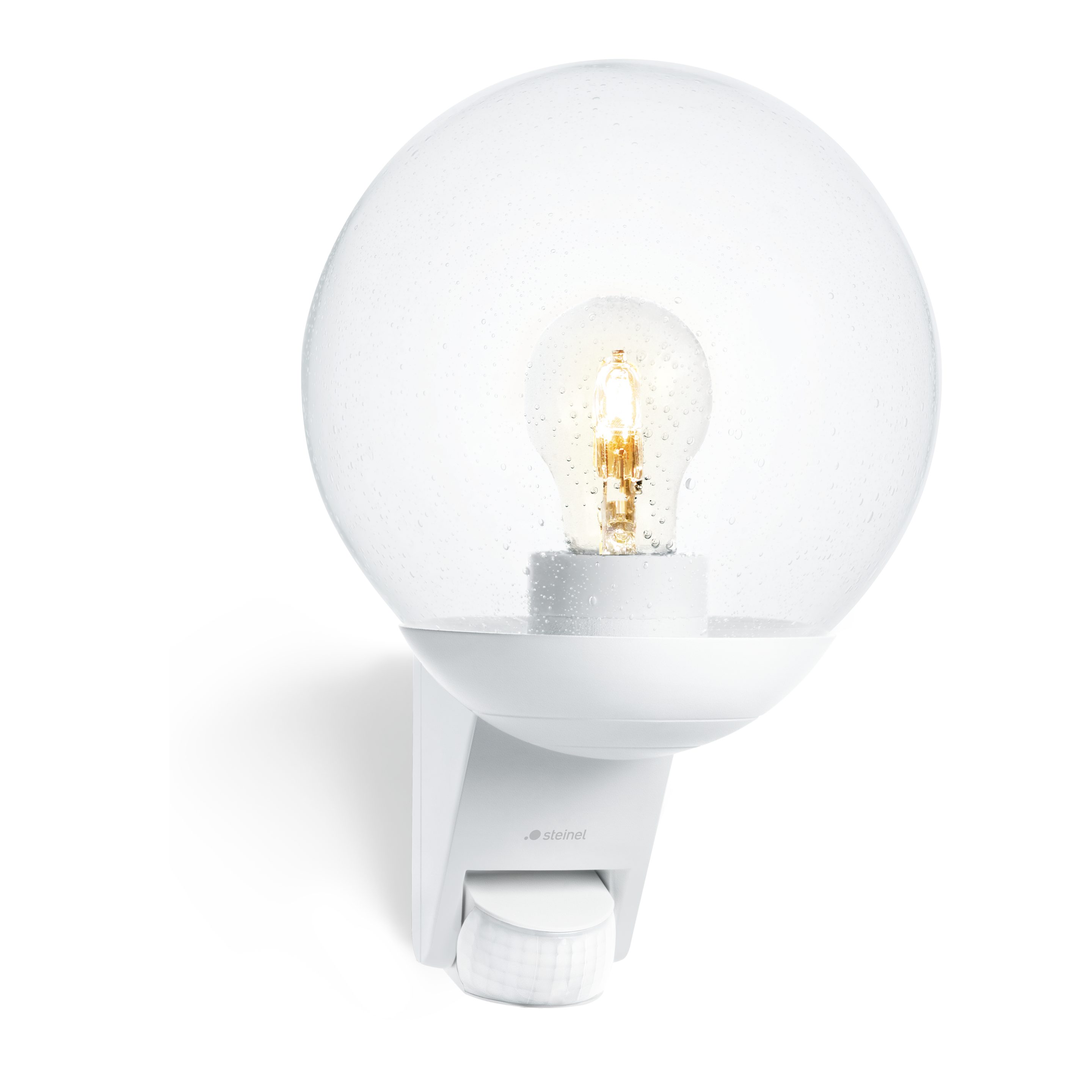 steinel Außen-Wandleuchte Außenleuchte L 595 S, Leuchtmittel wechselbar, weiss, mit Bewegungsmelder, E27, Leuchtdauer einstellbar