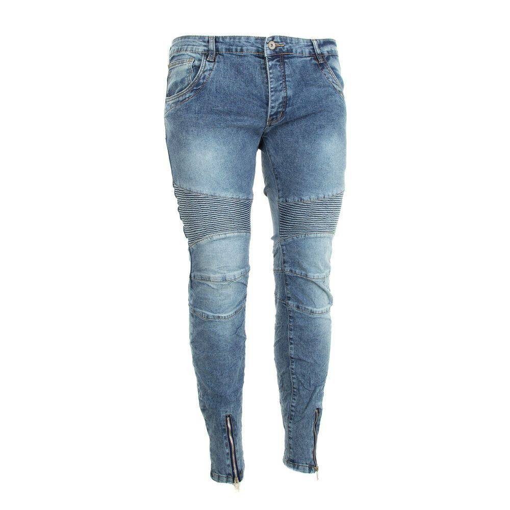 Jeansstoff Blau Stretch-Jeans Ital-Design Freizeit Herren Jeans in