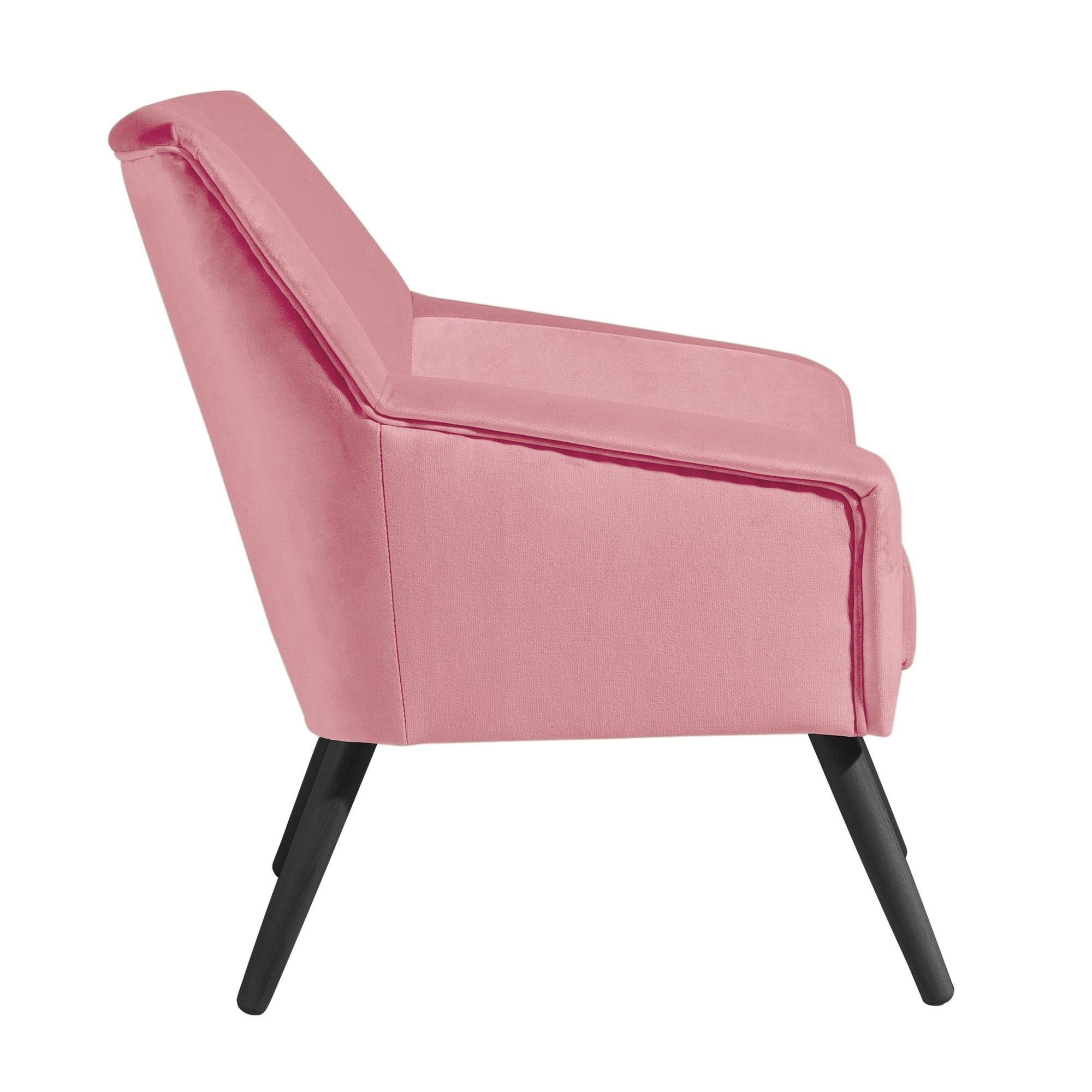Sessel verarbeitet,bequemer Kostenlosem rosé Kessel / Versand, (Sparpreis aufm Kachka 1-St), Buche Bezug schwarz Sitz inkl. Sessel 21066 58 hochwertig Samtvelour