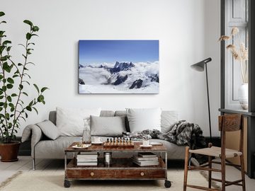 Sinus Art Leinwandbild 120x80cm Wandbild auf Leinwand Über den Wolken Berge Gebirge Schnee Gi, (1 St)