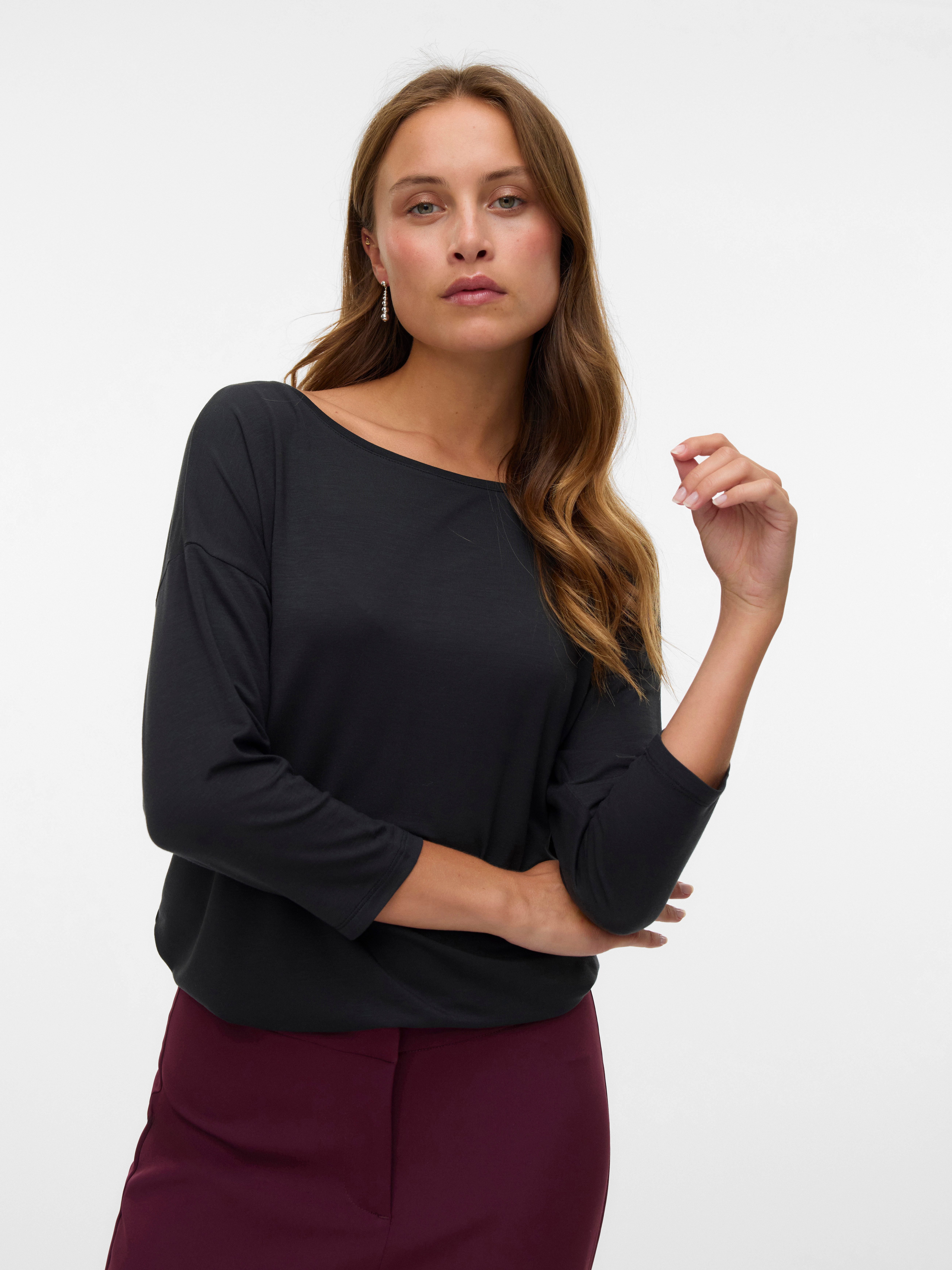 Vero Moda 3/4-Arm-Shirt VMAVA 3/4 TOP JRS GA NOOS Materialmix, regular fit günstig online kaufen