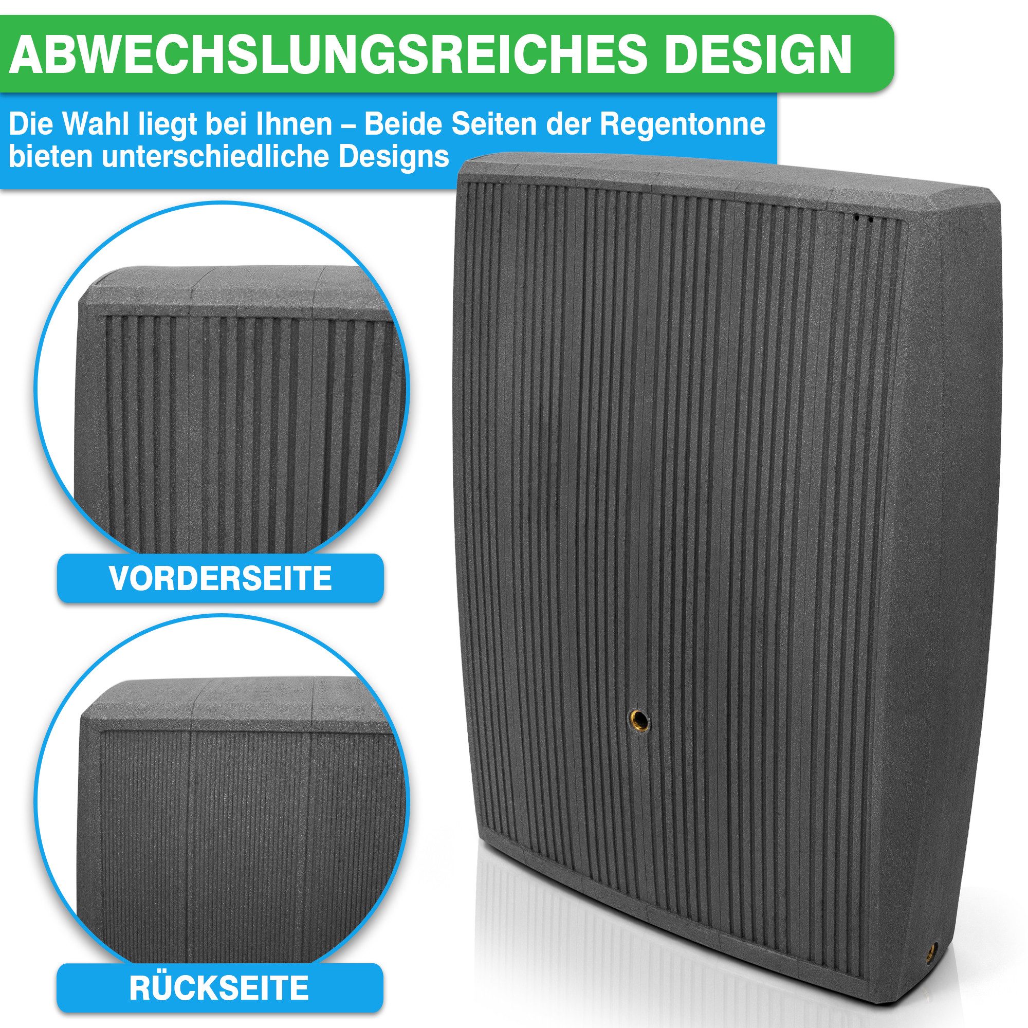 YourCasa Regentonne YourCasa Regentonne 200 Liter [DualStyle] Eckig und