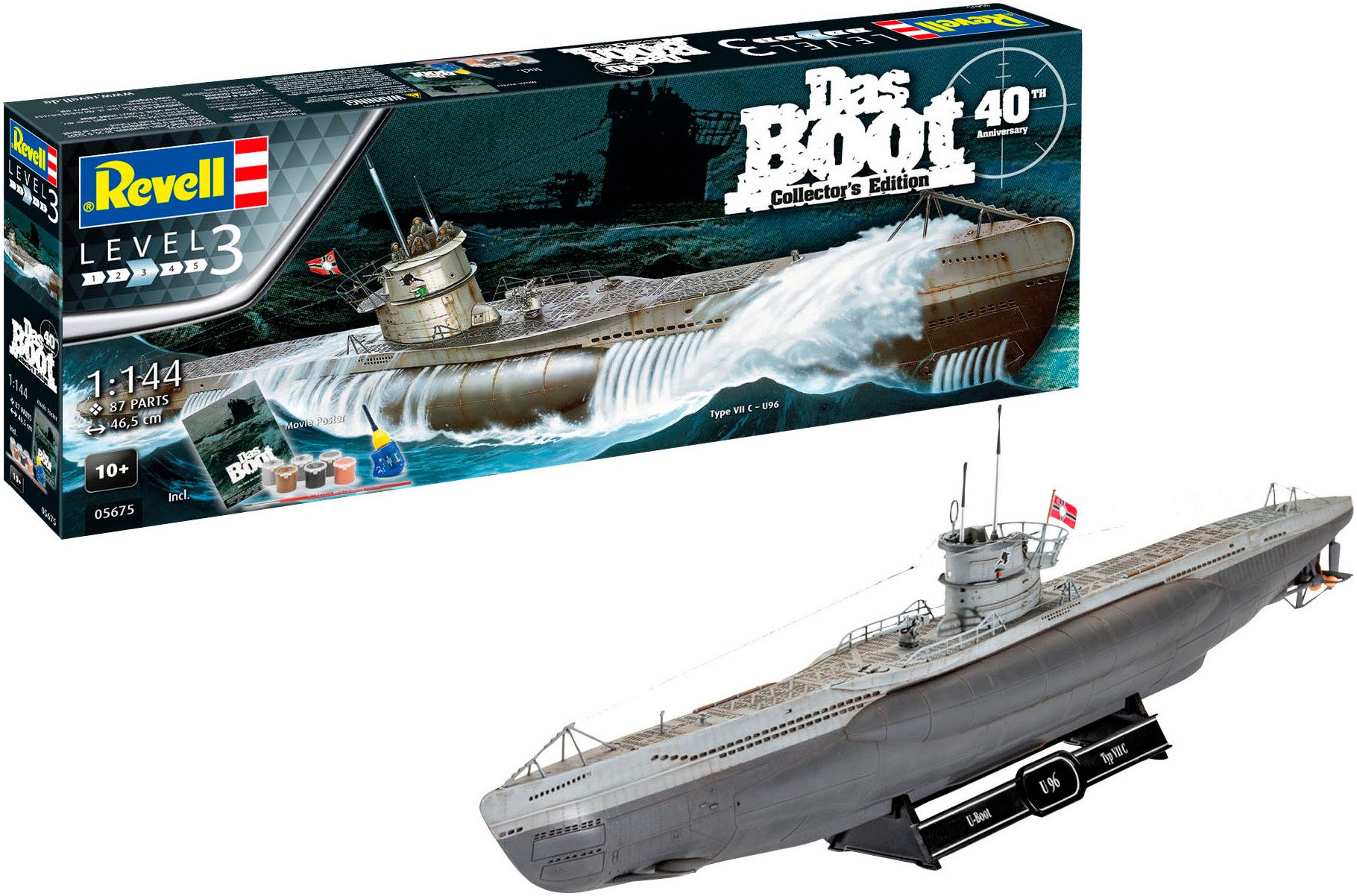 Revell® Modellbausatz Geschenkset zum Film Das Boot, Maßstab 1:144, Made in Europe