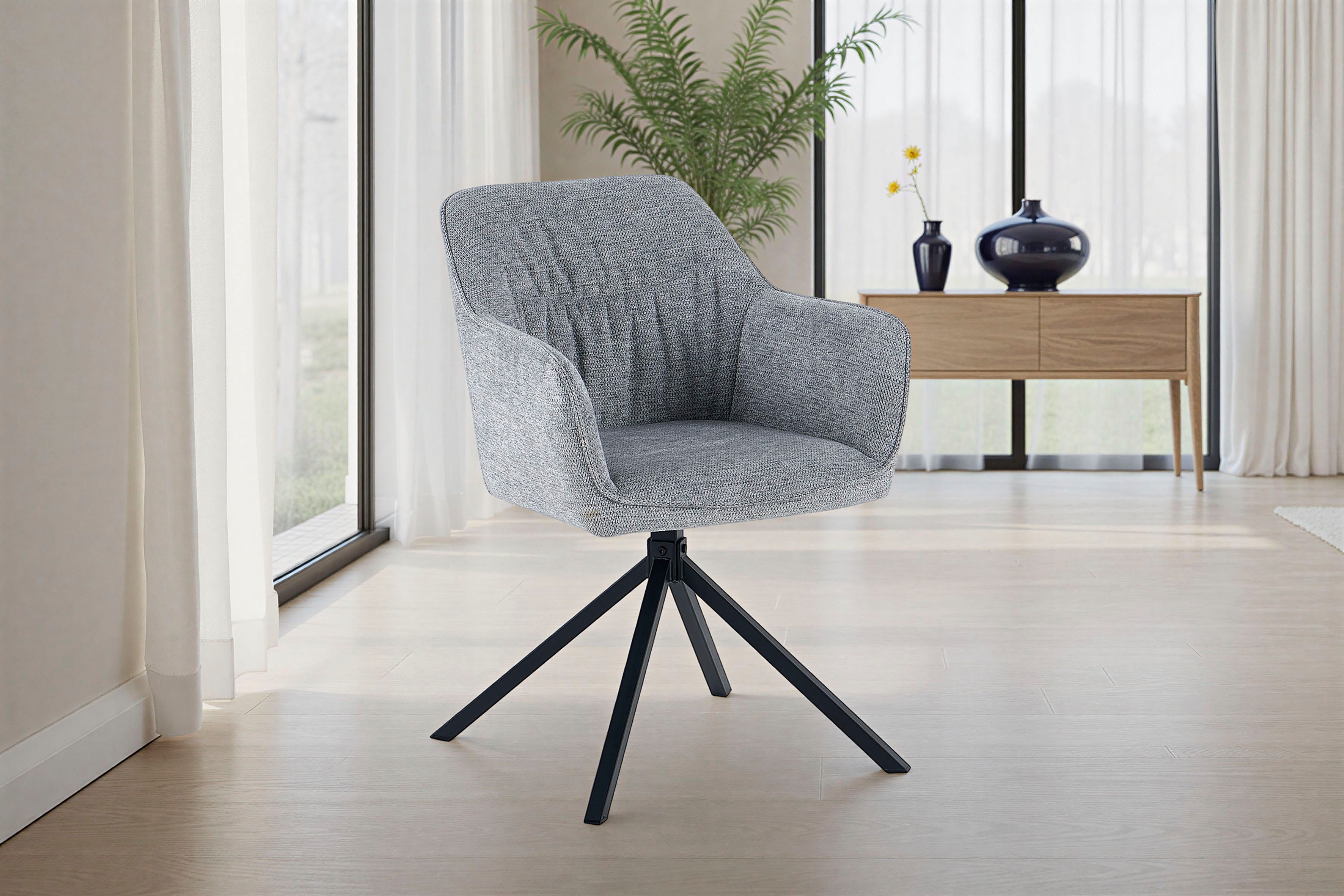 OTTO home Esszimmerstuhl Turin (Set, 2 St), moderner Stuhl, 360 Grad drehbar, mit hochwertigem Strukturstoff