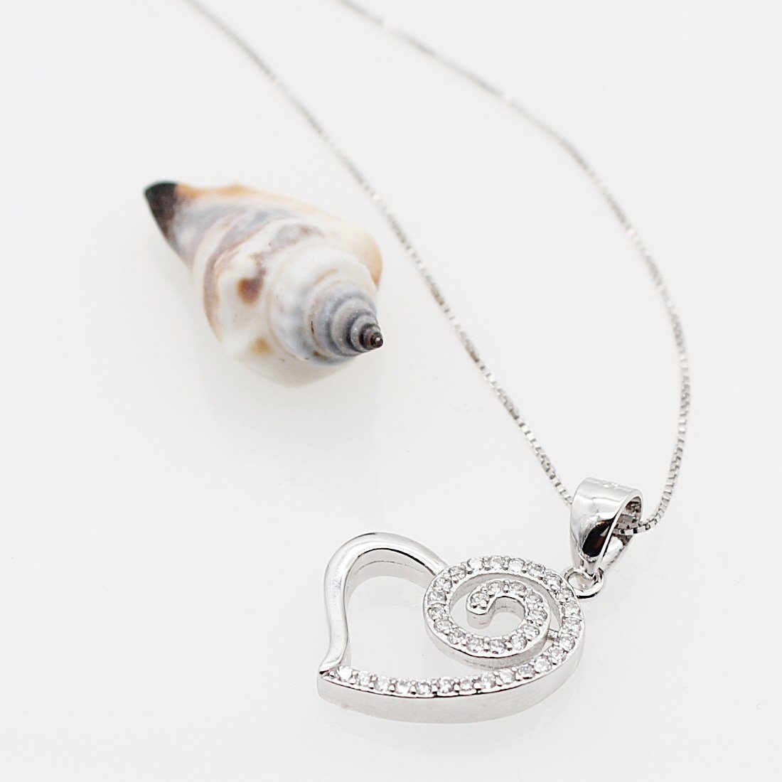 Kette Zirkonia (Kettenlänge Sterling cm, 925), Geschenkschachtel inklusive ELLAWIL Silber Silberkette 50 Damen mit Anhänger Halskette Herz Herzkette Mädchen