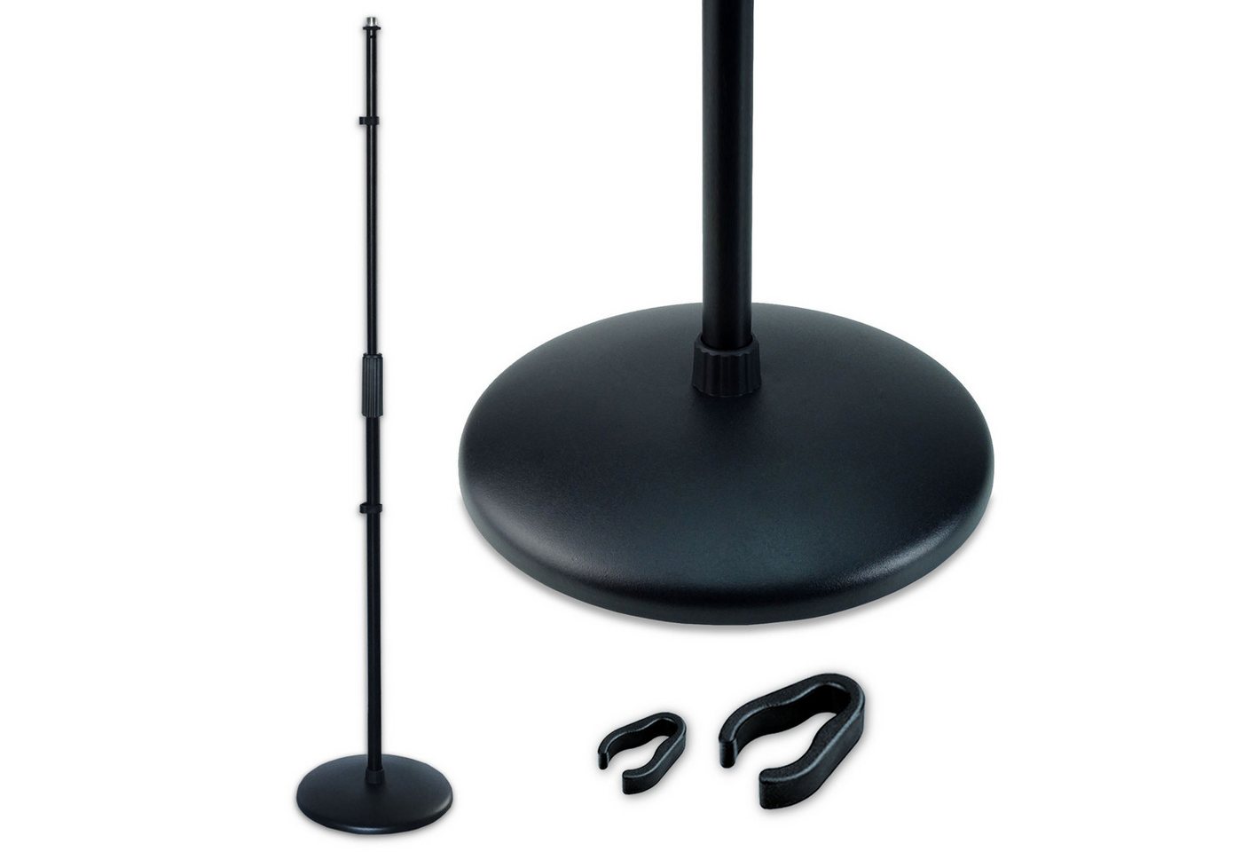 keepdrum Mikrofonständer keepdrum Mikrofonständer MS015 gerade Bauweise mit rundem Sockel, (Mikrofonständer), Ausziehbarer Mikrofonständer mit rundem Sockel